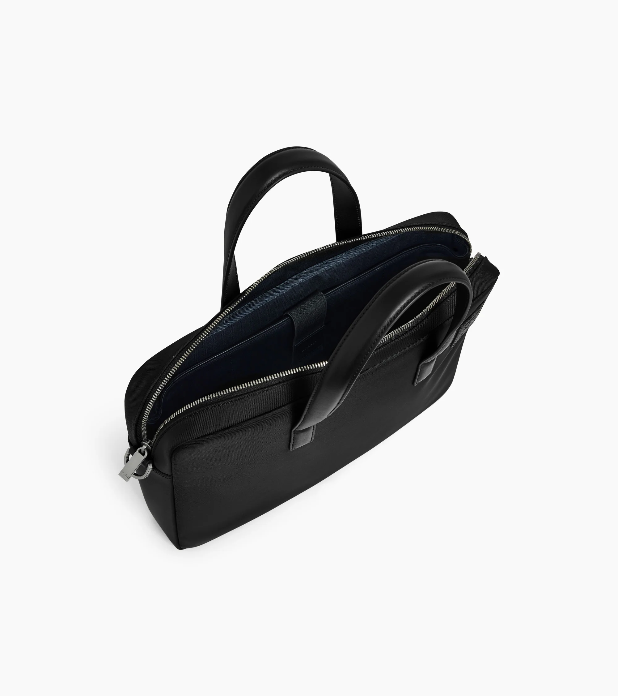 Basile 15" briefcase in nylon canvas and smooth leather - Image 4