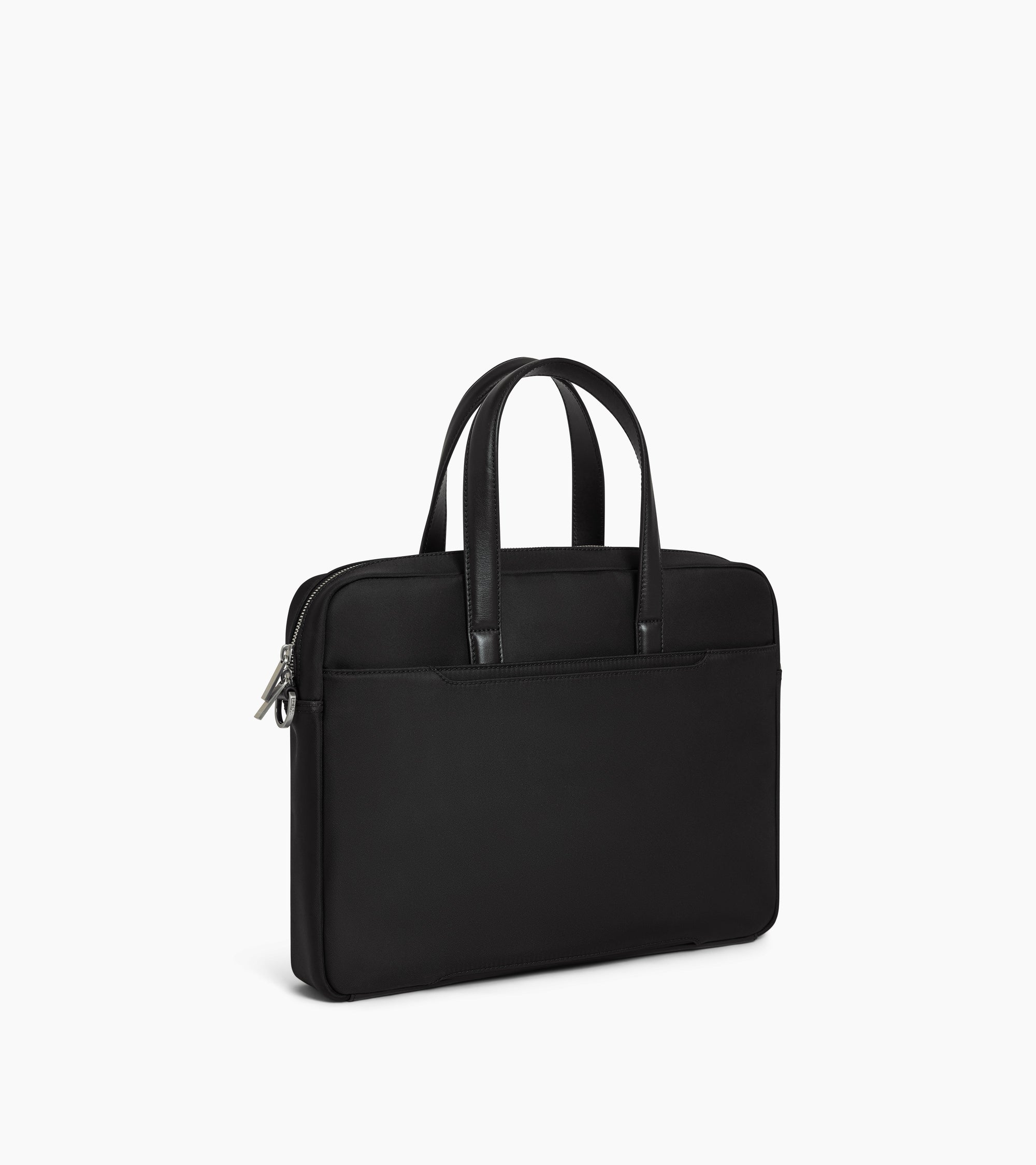 Basile 15" briefcase in nylon canvas and smooth leather - Image 5