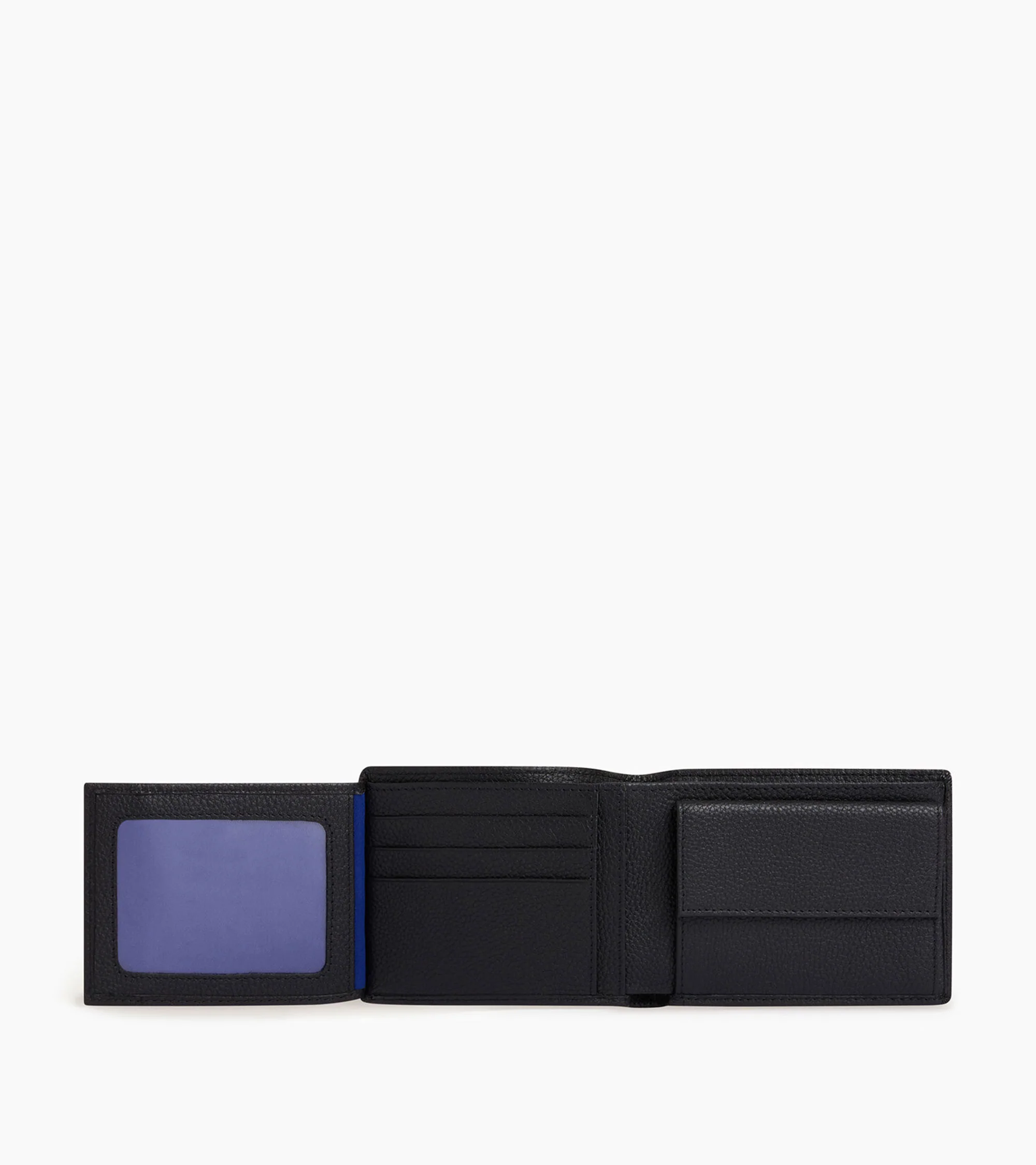 Charles flap wallet with 2 gussets in grained leather - Image 3
