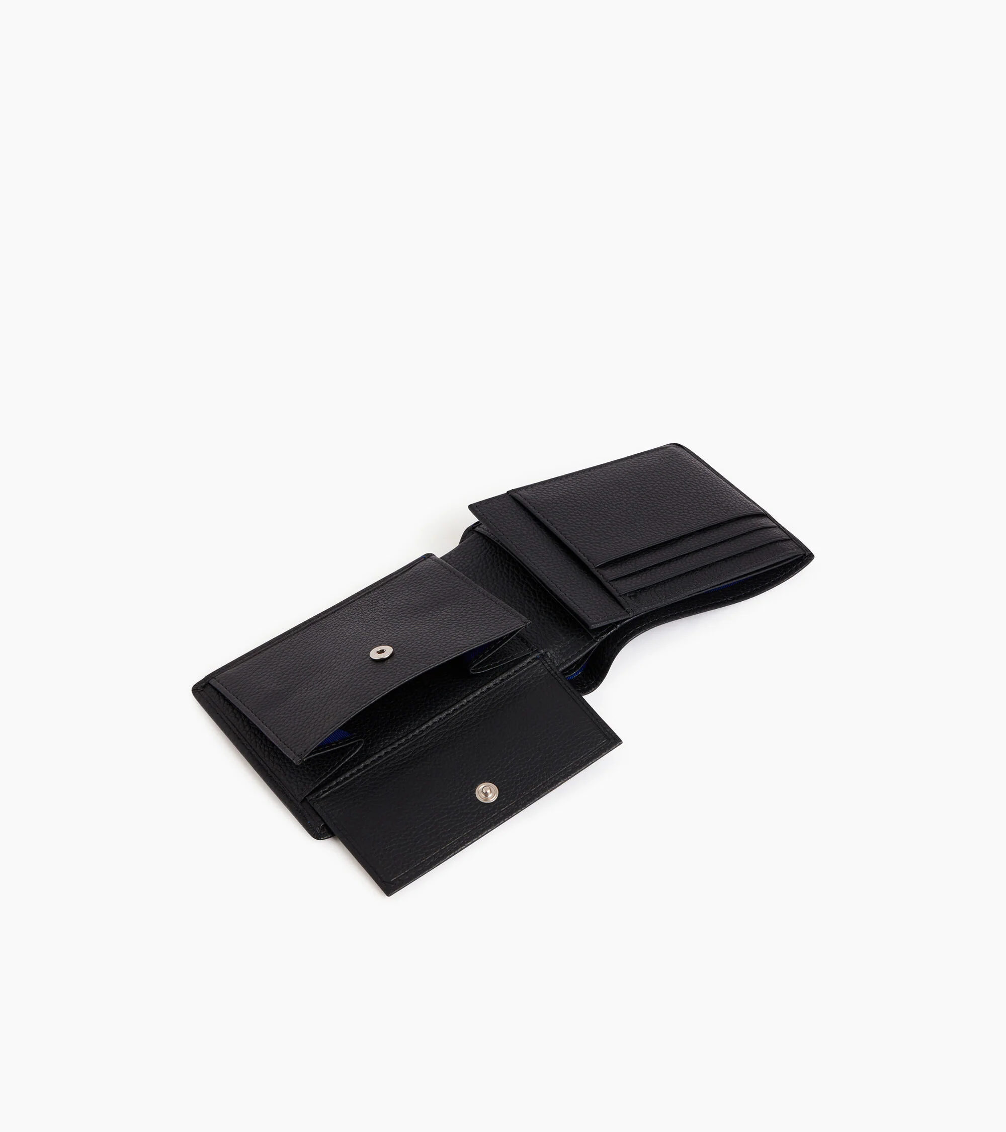 Charles flap wallet with 2 gussets in grained leather - Image 4