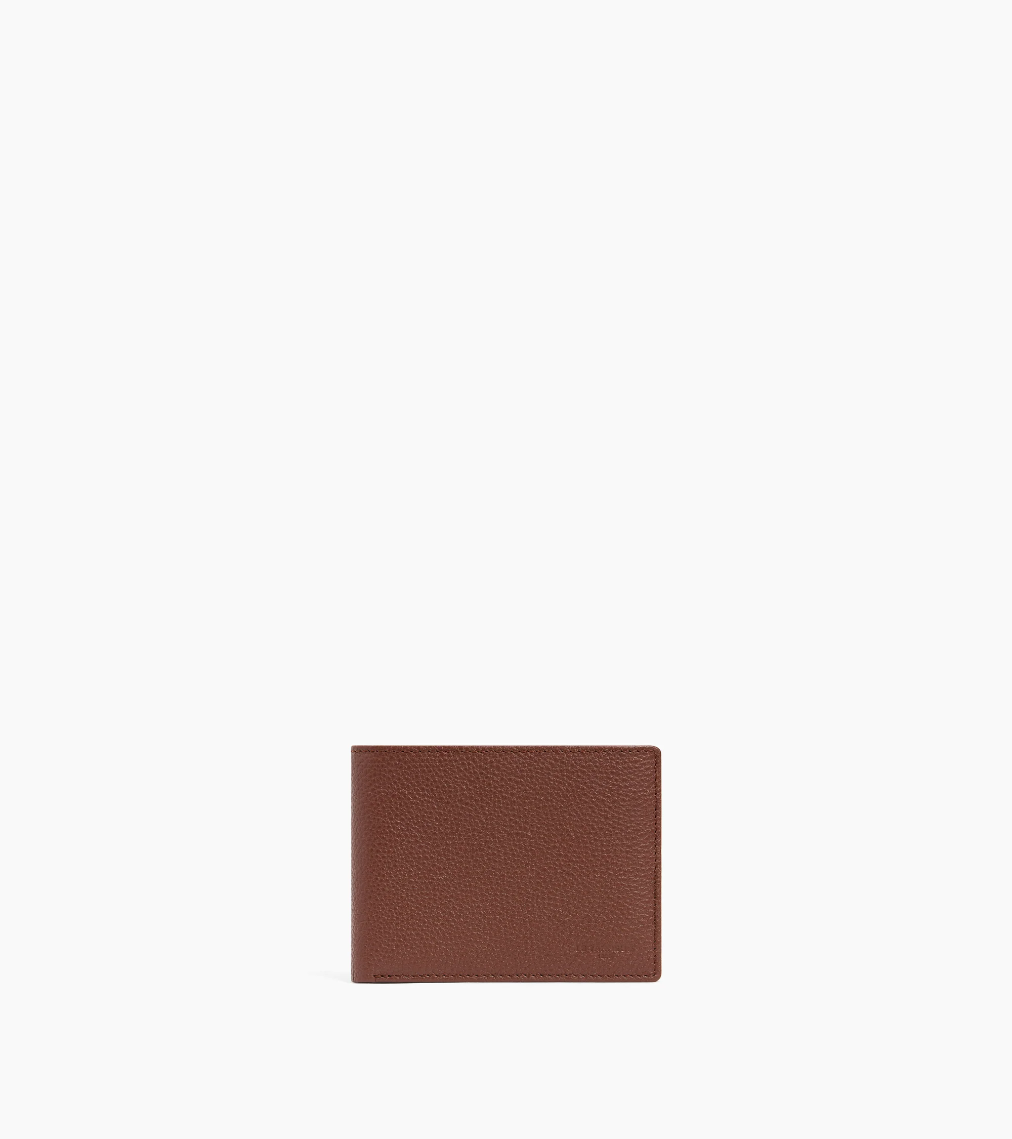Charles flap wallet with 2 gussets in grained leather