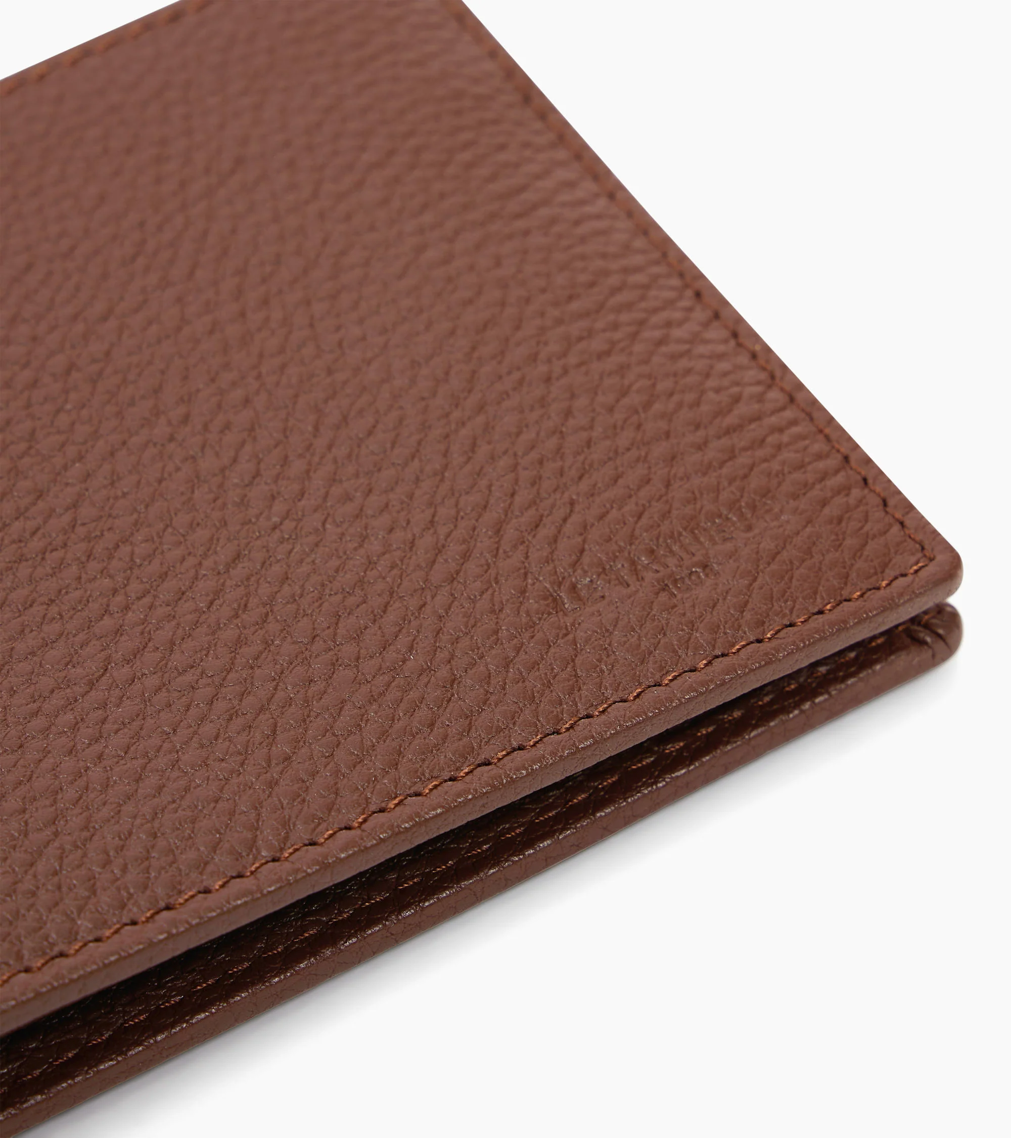 Charles flap wallet with 2 gussets in grained leather - Image 2