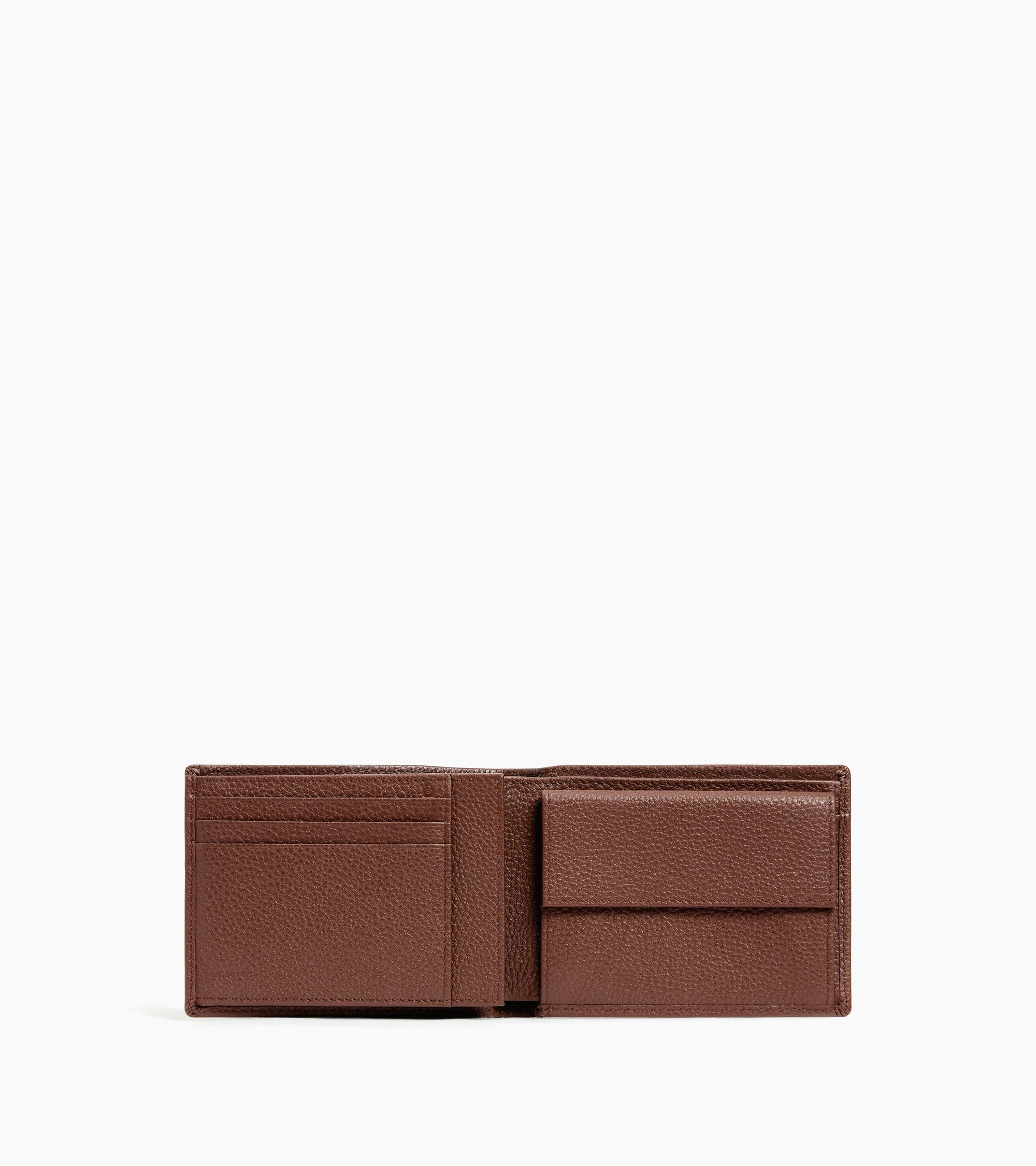 Charles flap wallet with 2 gussets in grained leather - Image 3