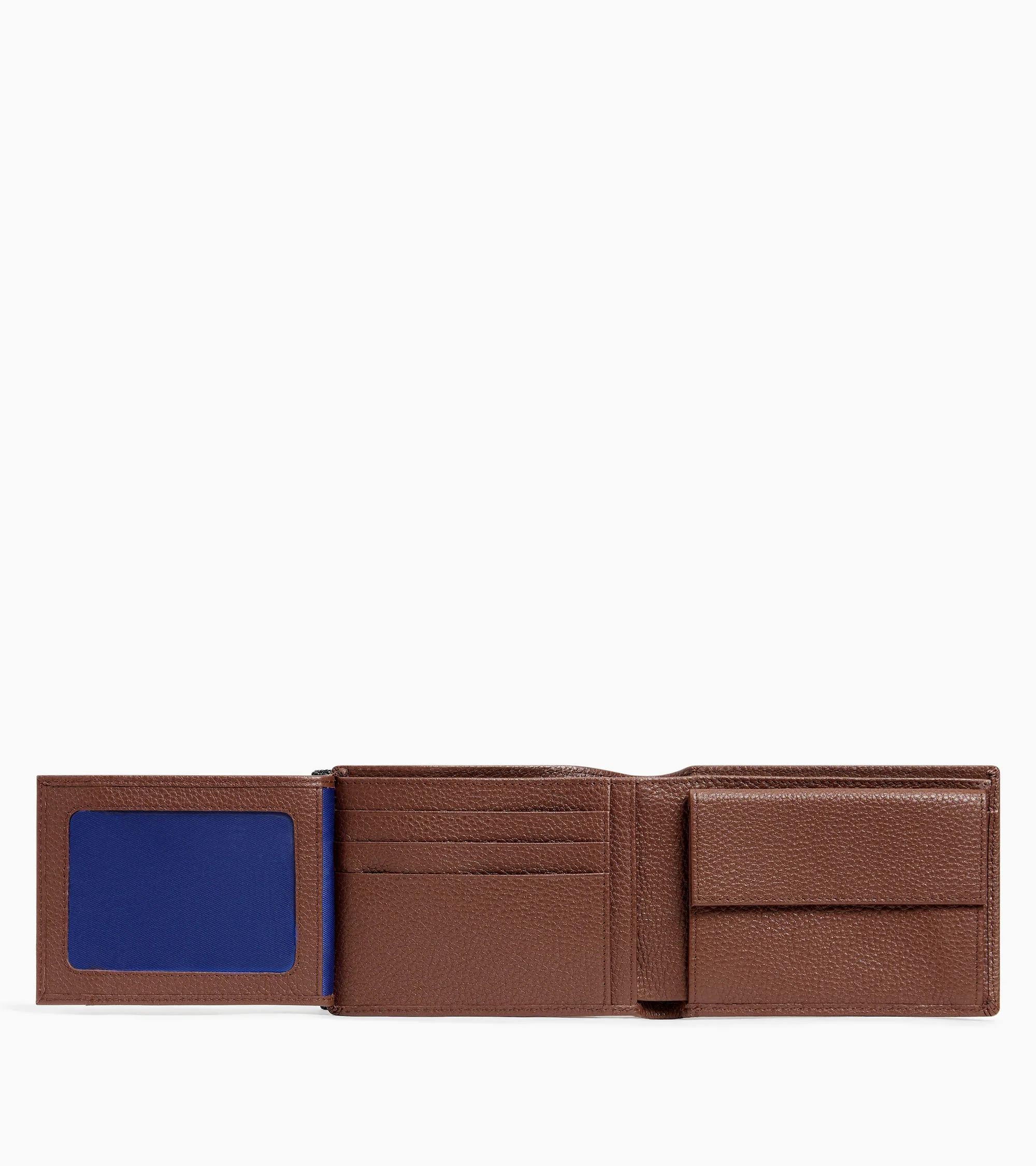 Charles flap wallet with 2 gussets in grained leather - Image 4