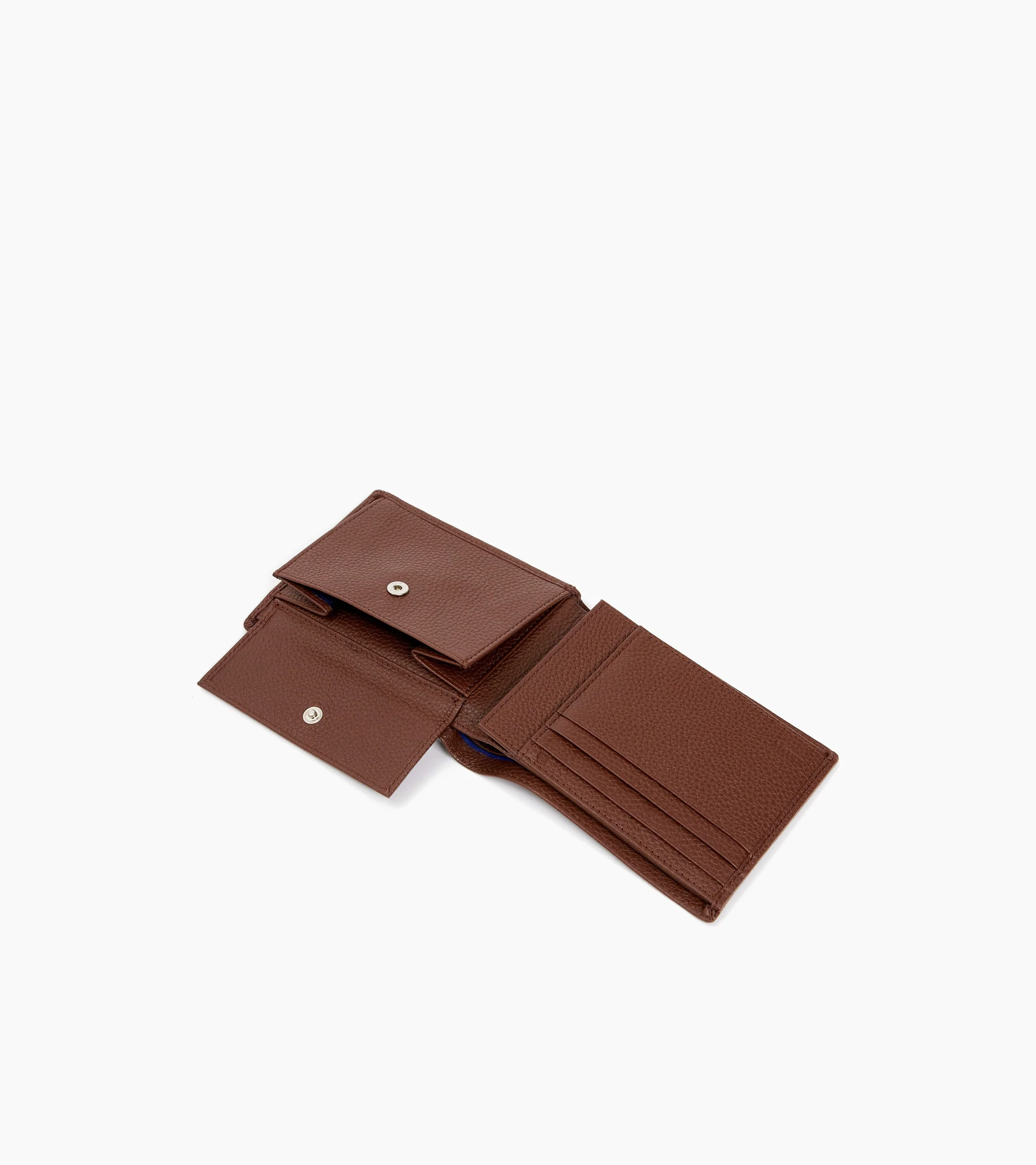 Charles flap wallet with 2 gussets in grained leather - Image 5