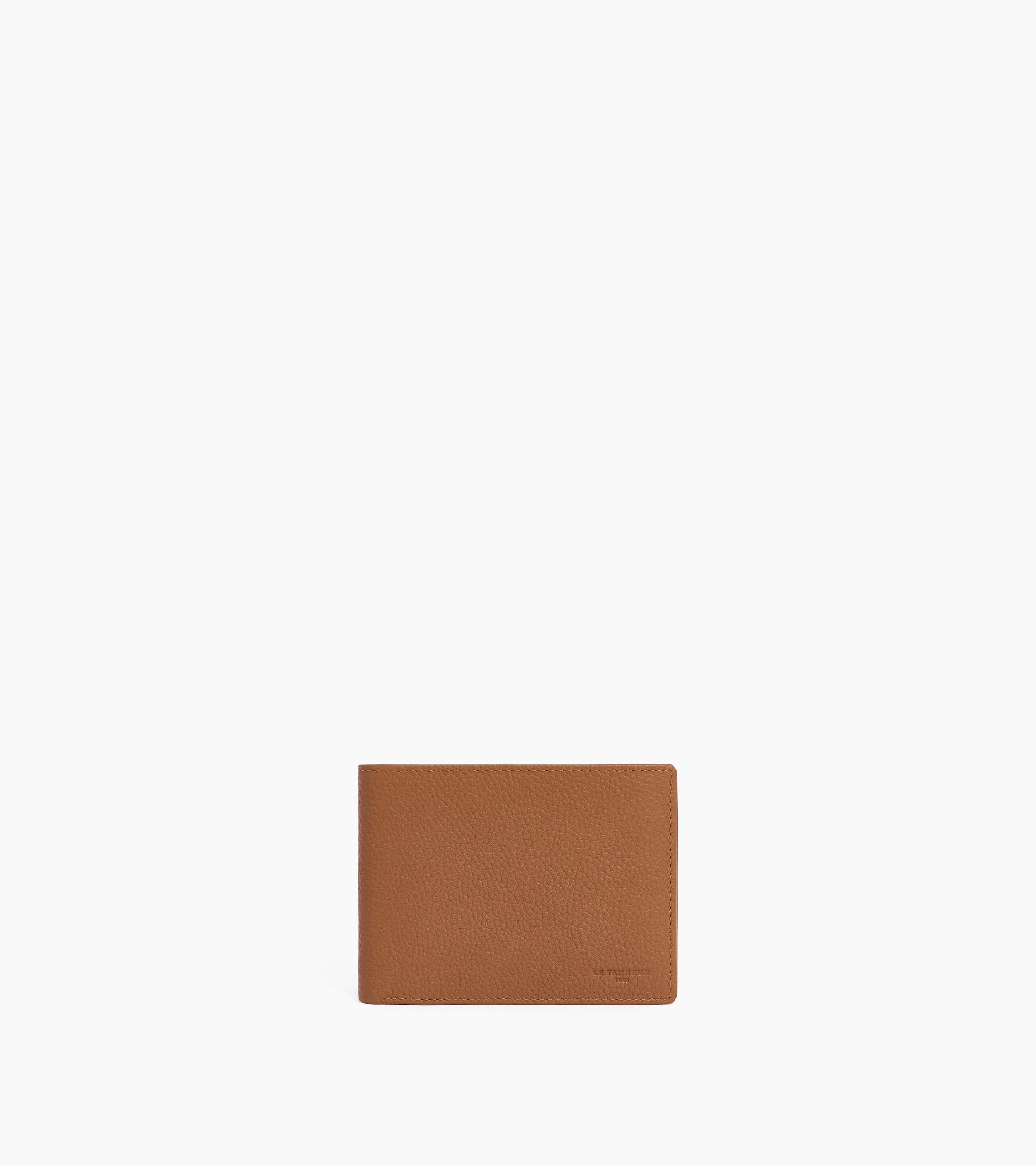 large, vertical, zipped wallet with 2 gussets in grained leather - Image 6