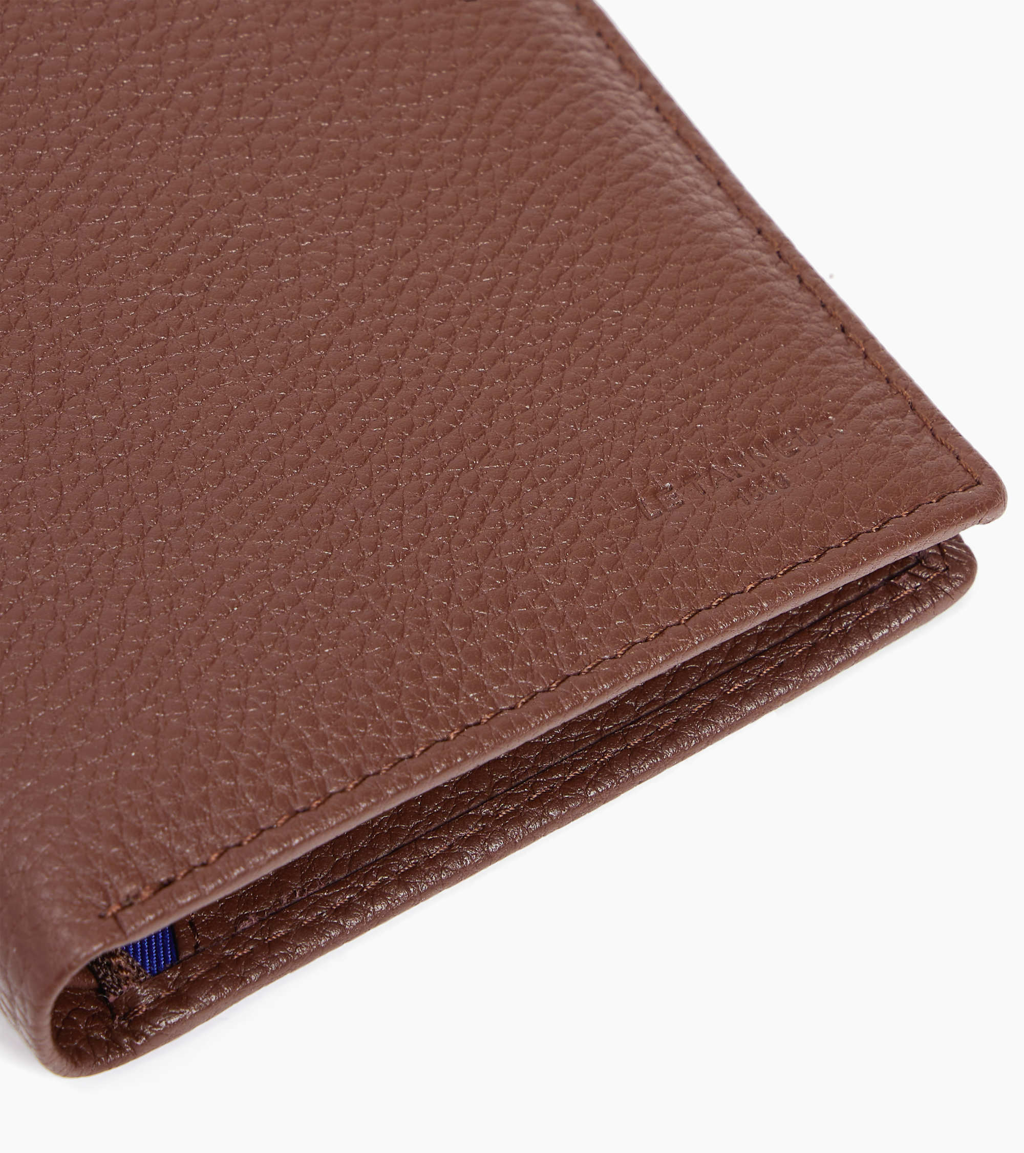 Charles large, vertical, zipped wallet with 2 gussets in grained leather - Image 2