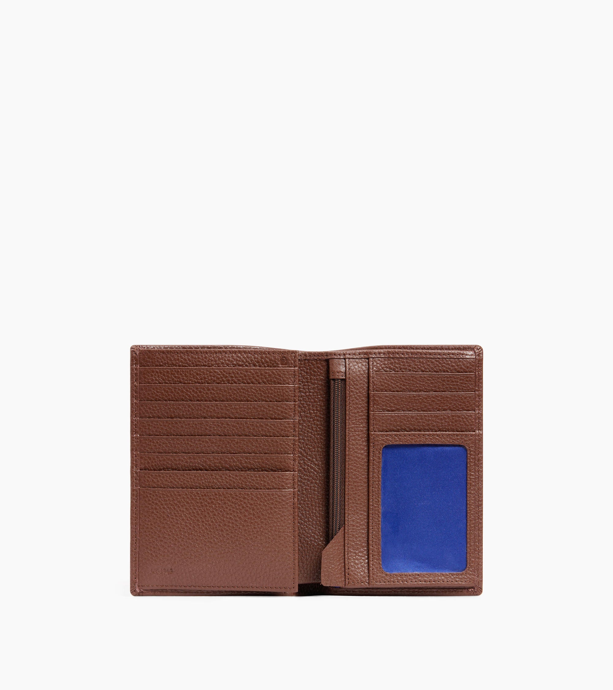 Charles large, vertical, zipped wallet with 2 gussets in grained leather - Image 3