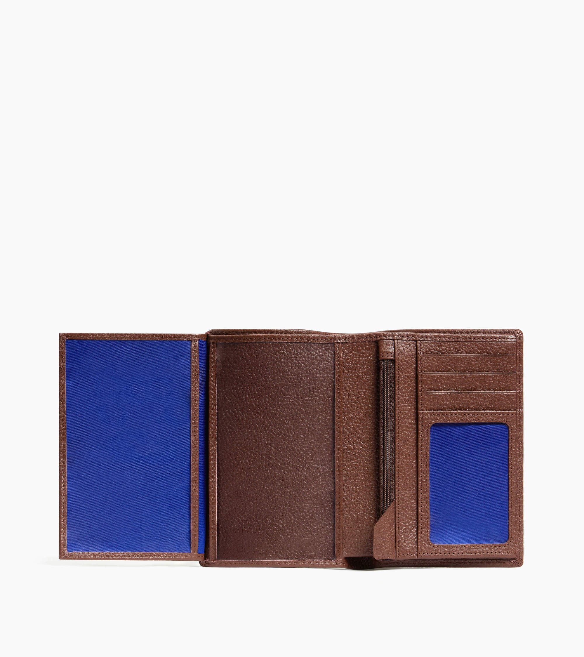 Charles large, vertical, zipped wallet with 2 gussets in grained leather - Image 4