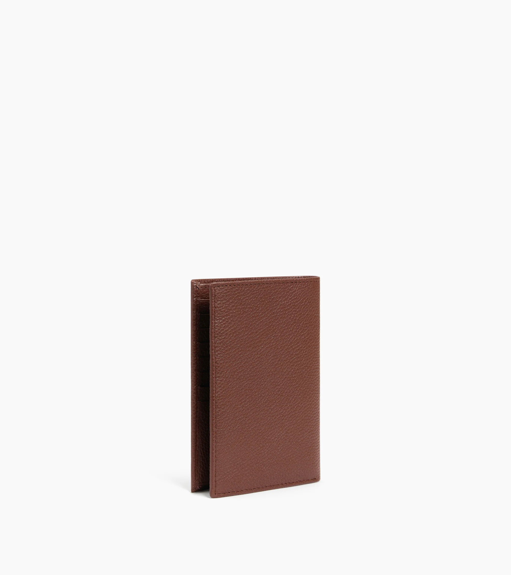 Charles large, vertical, zipped wallet with 2 gussets in grained leather - Image 5