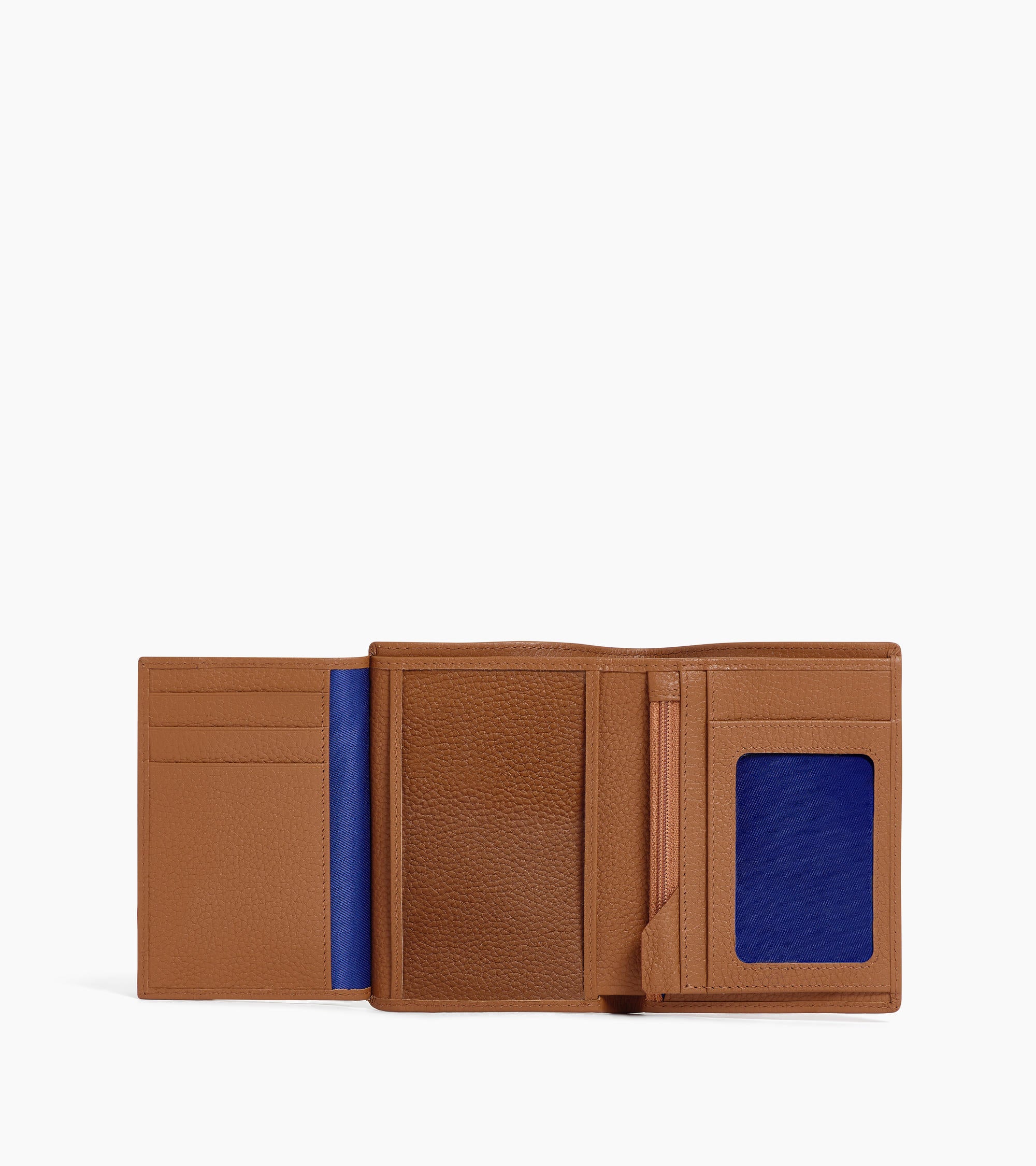 medium-sized, zipped wallet with 2 gussets in grained leather - Image 4