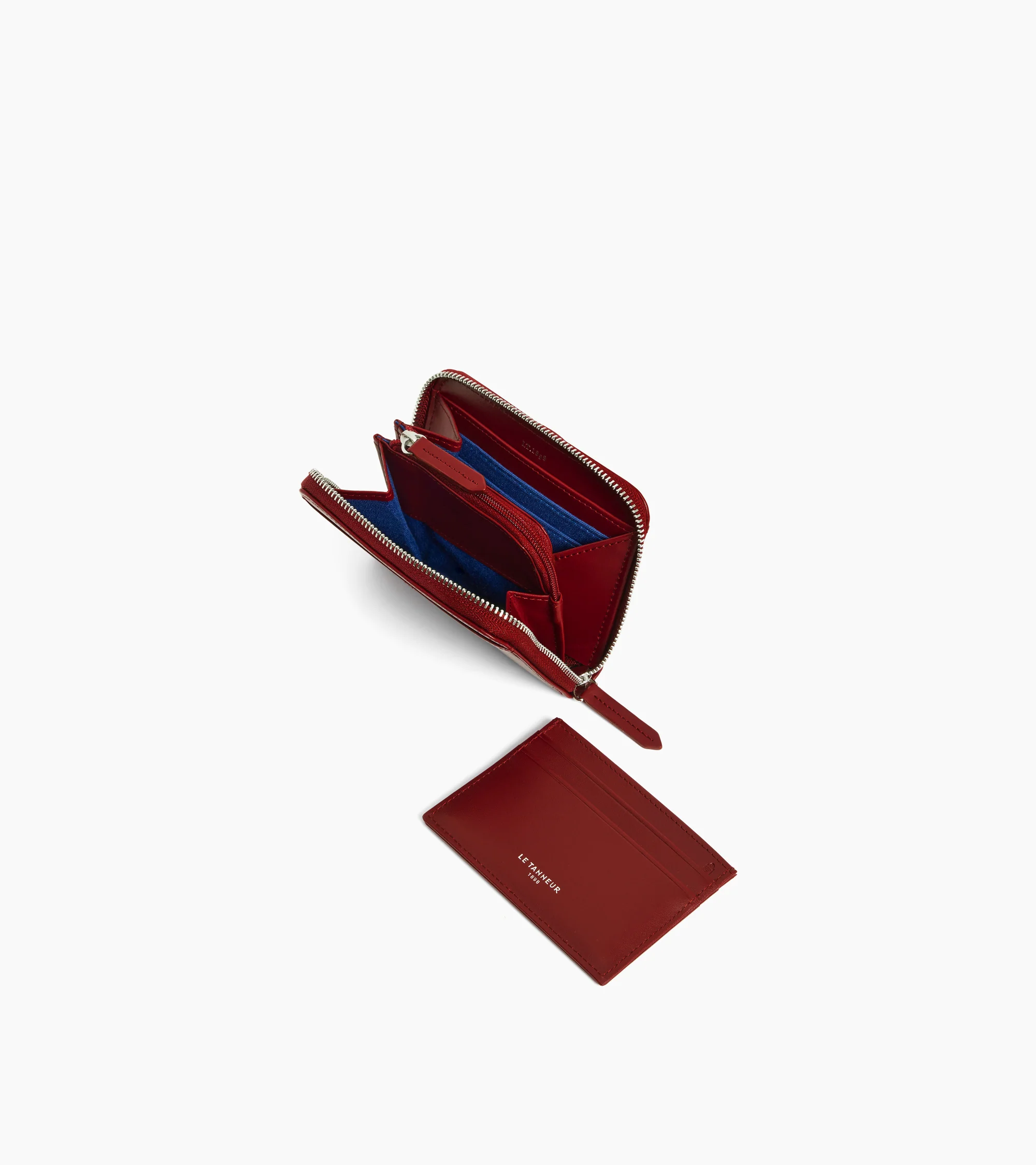 Charlotte zipped wallet with removable card holder in smooth leather - Image 3