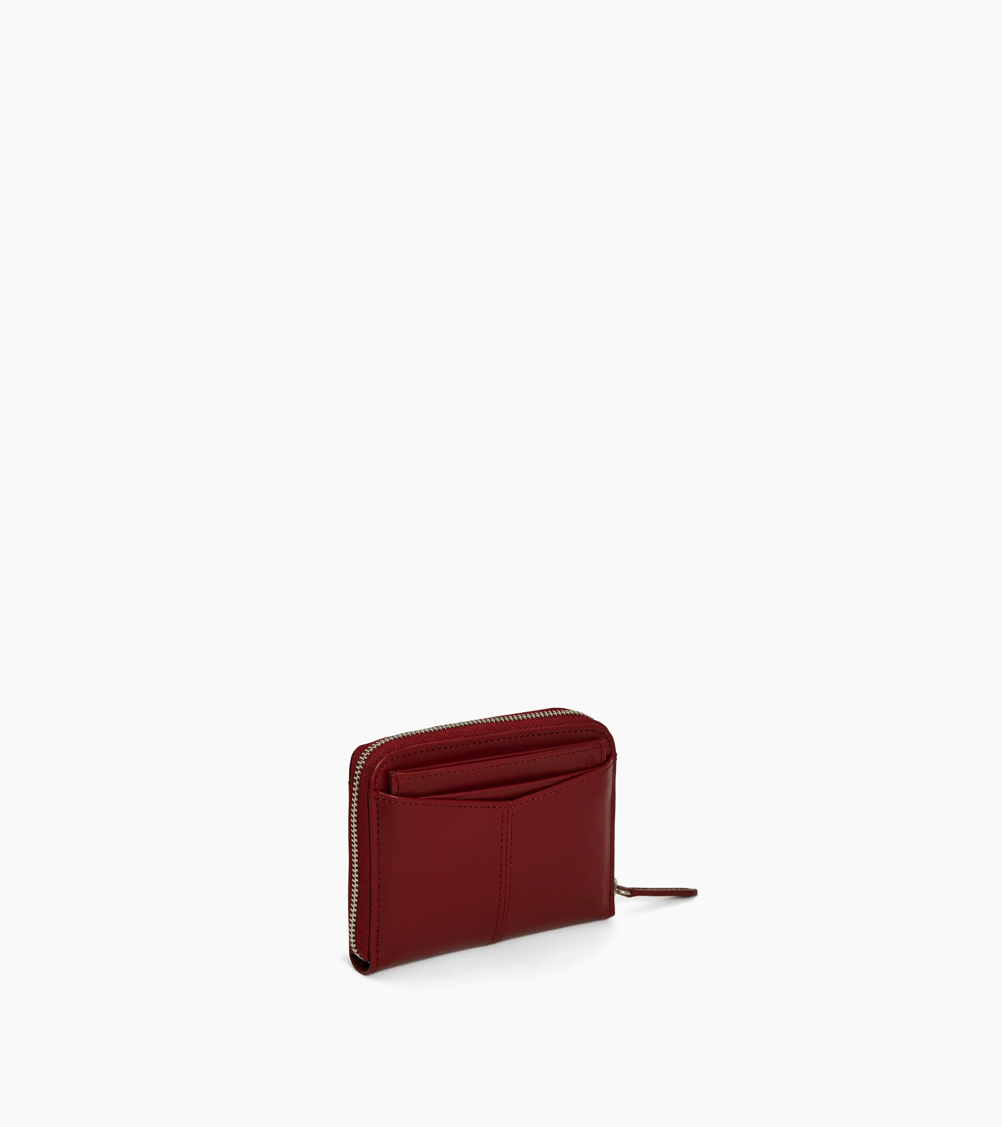 Charlotte zipped wallet with removable card holder in smooth leather - Image 4