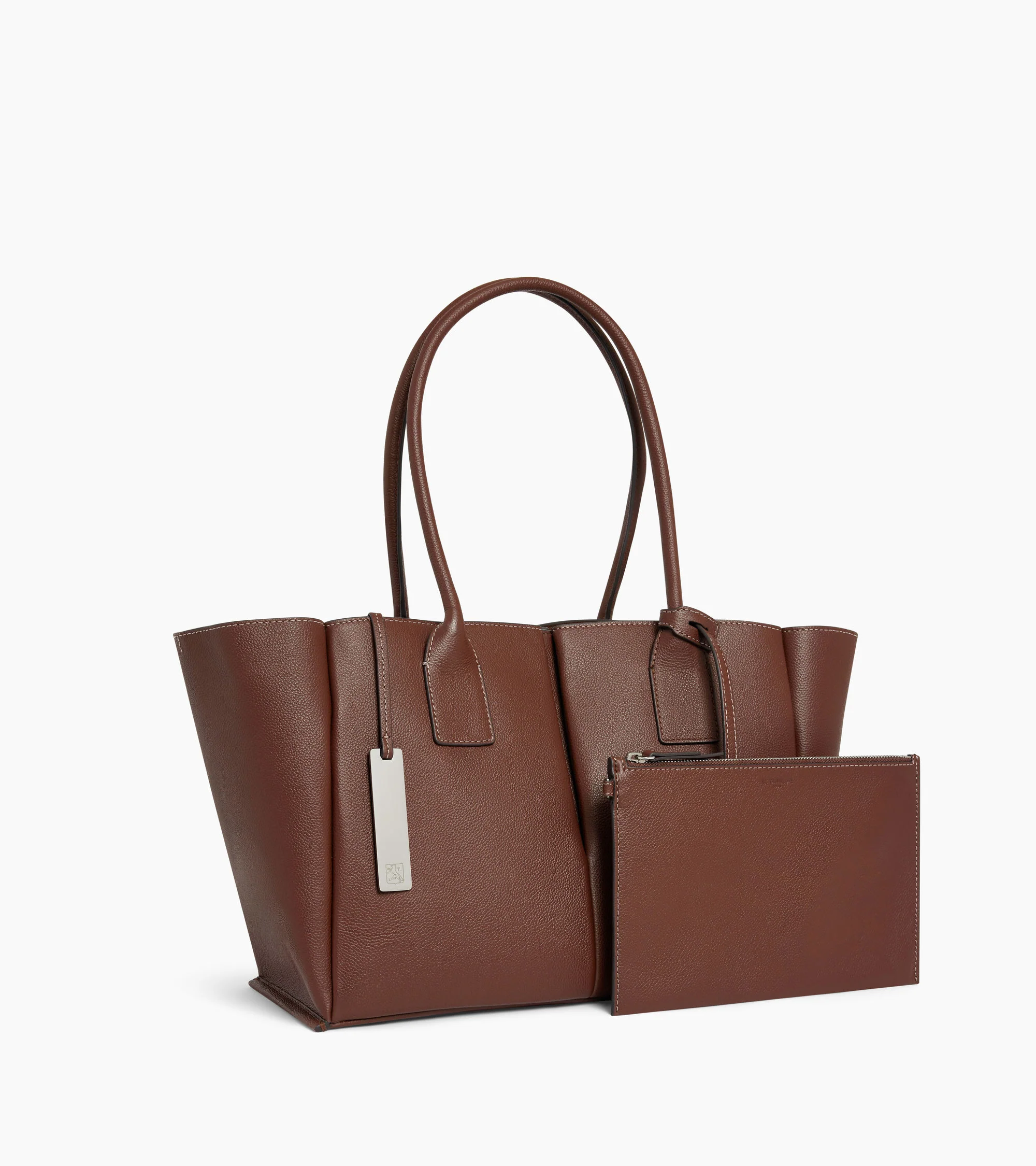Elena large tote bag in grained leather - Image 5