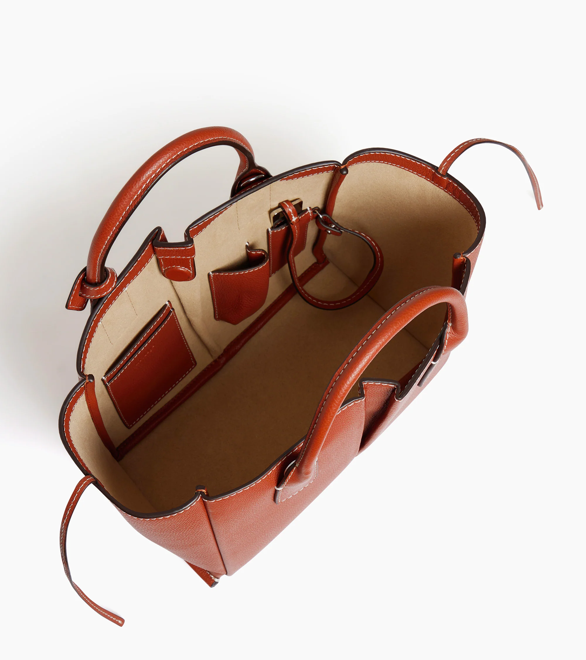 Small Elena handbag in pebbled leather - Image 4
