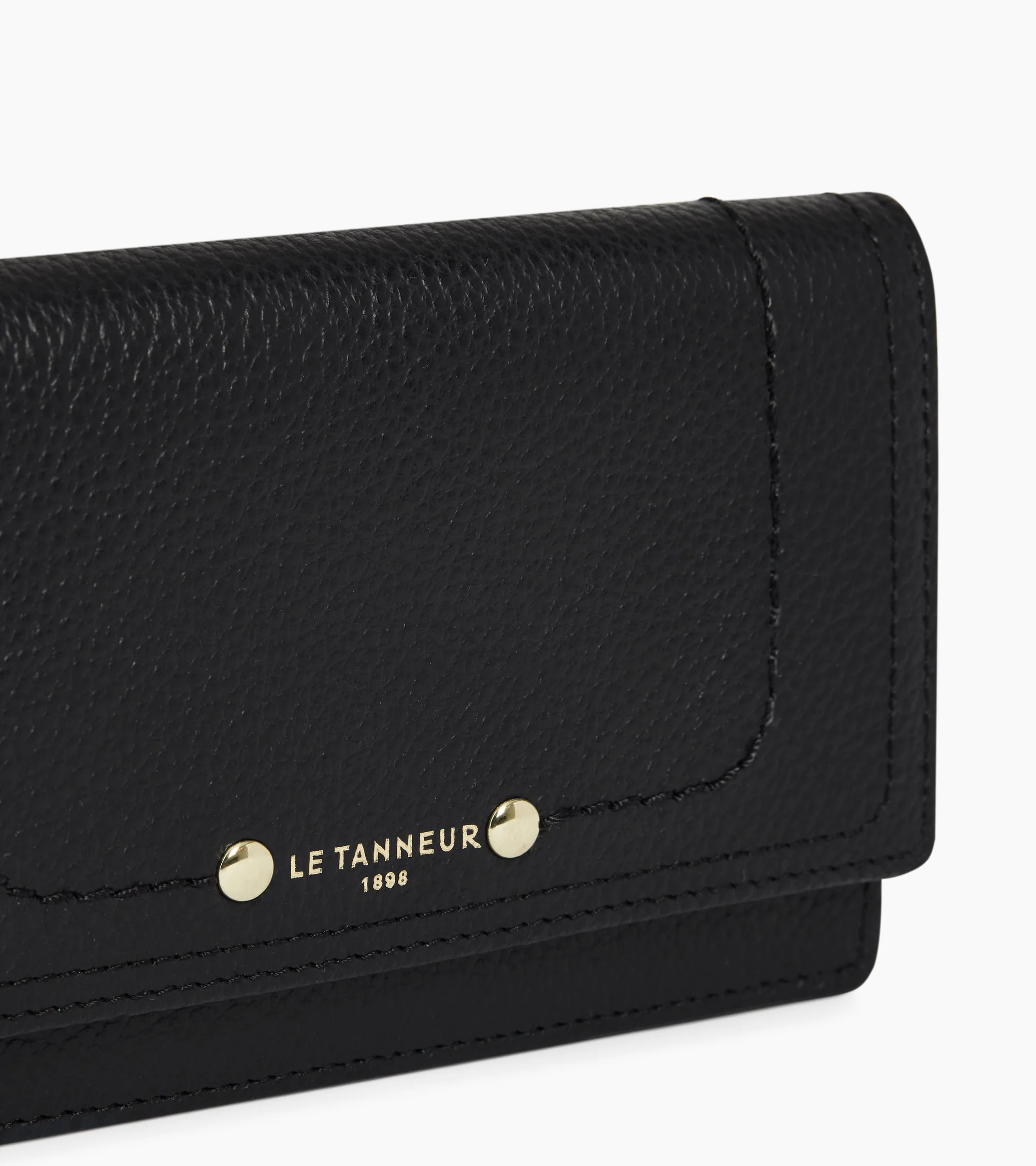 Ella card holder in grained leather with flap - Image 2