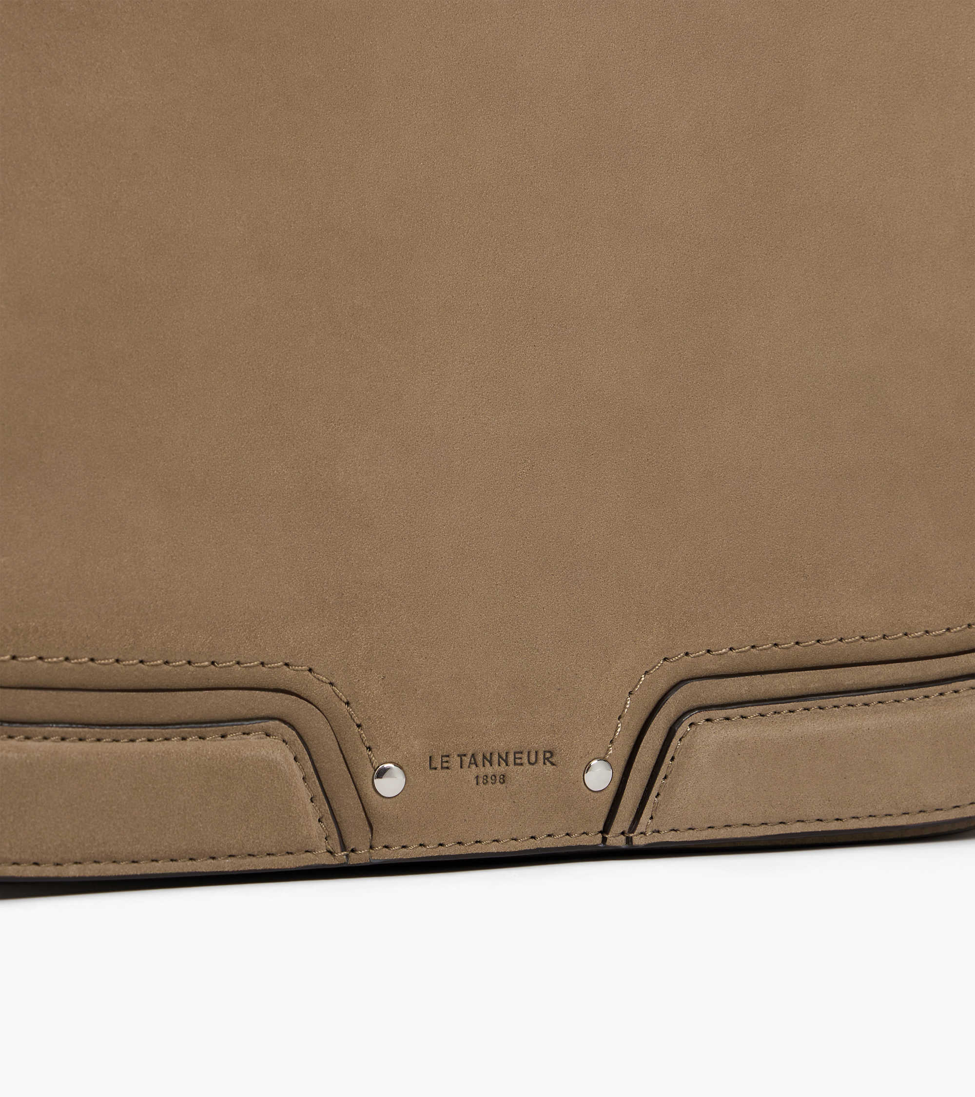 Ella large shoulder bag in smooth leather and nubuck - Image 2