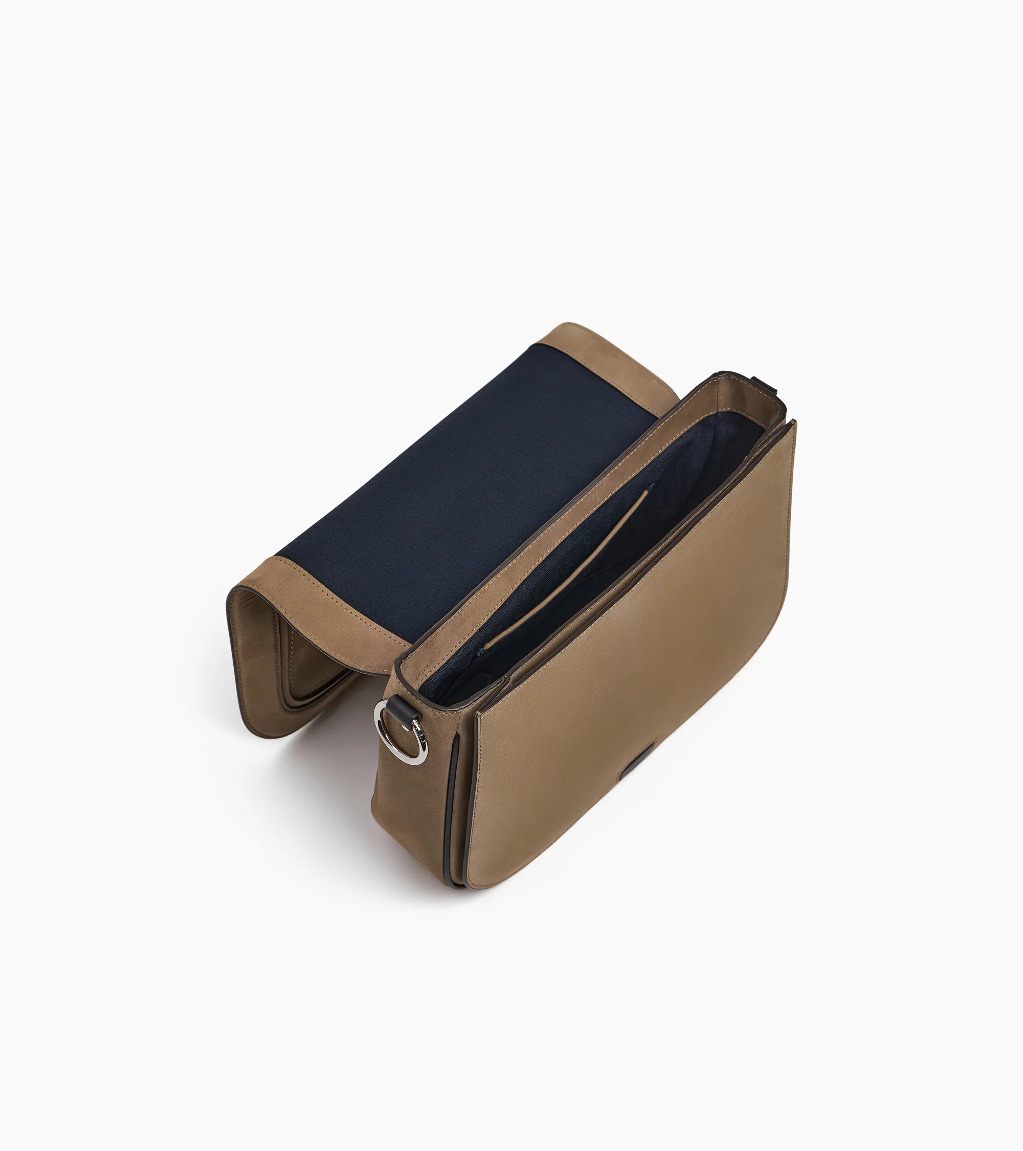 Ella large shoulder bag in smooth leather and nubuck - Image 3