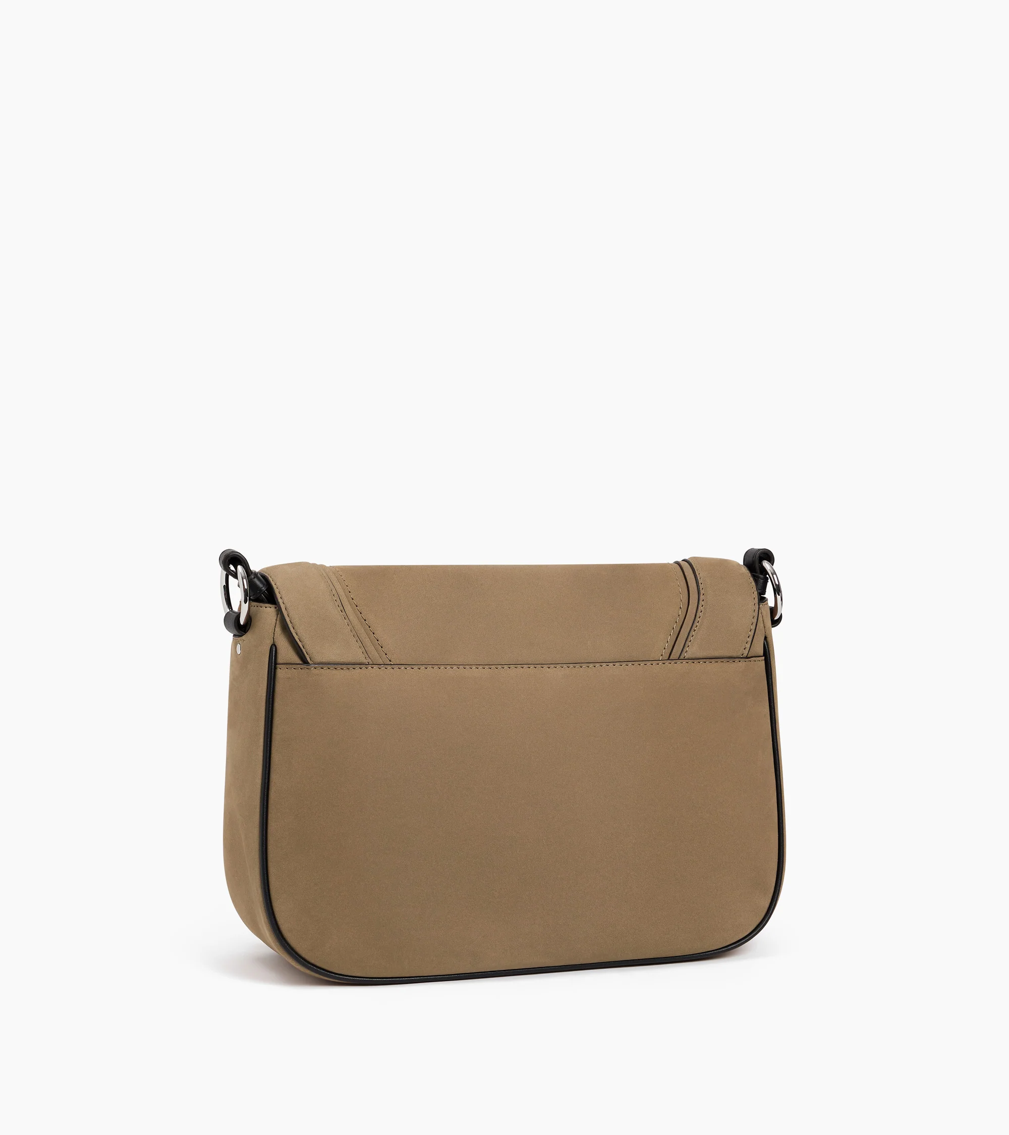 Ella large shoulder bag in smooth leather and nubuck - Image 4