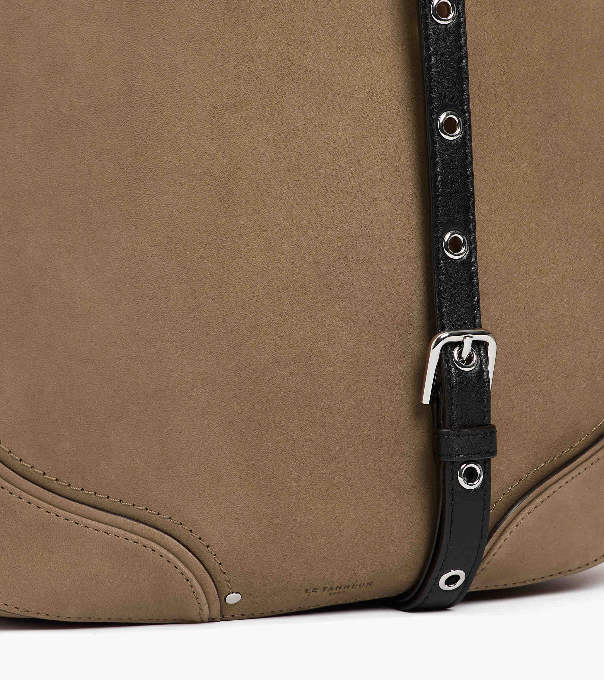 Ella medium hobo bag in smooth leather and nubuck - Image 3