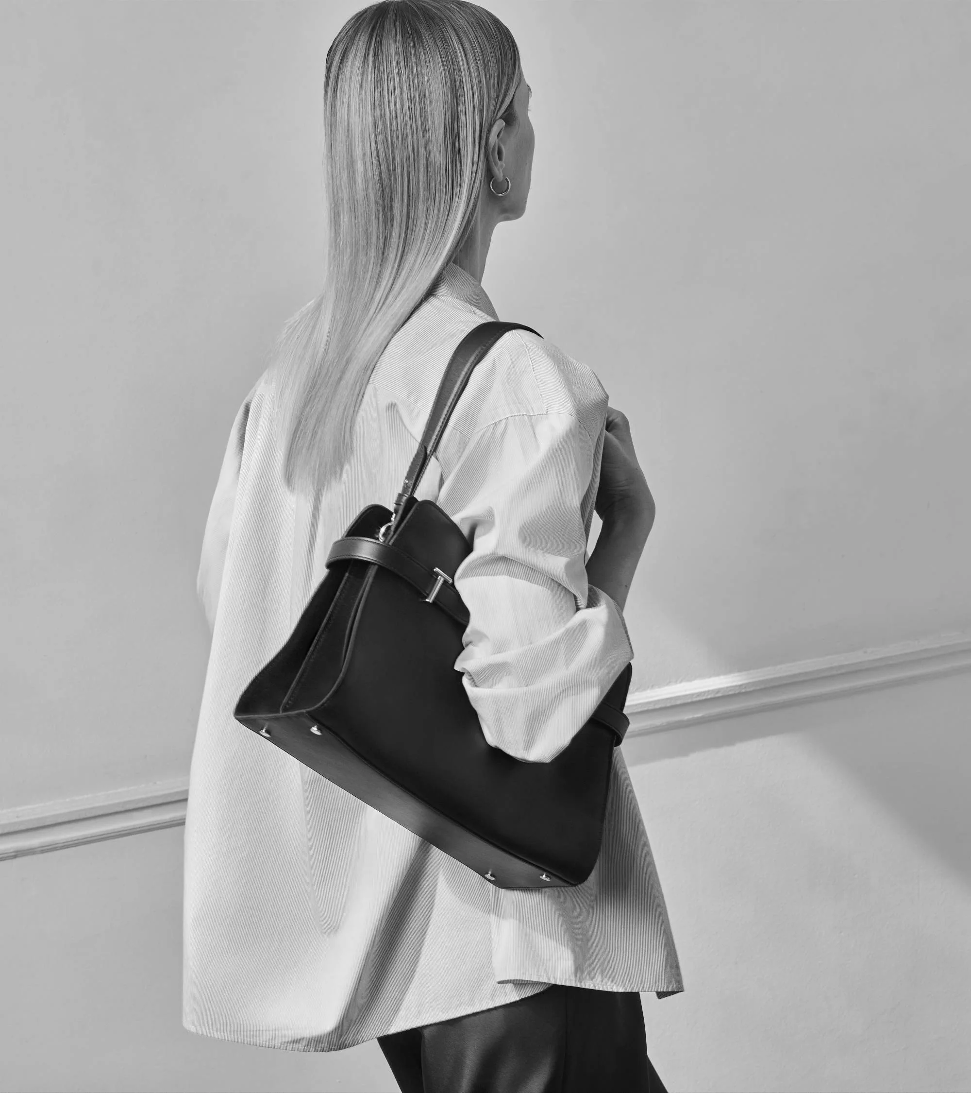 Emie large handbag in smooth leather and nubuck - Image 2