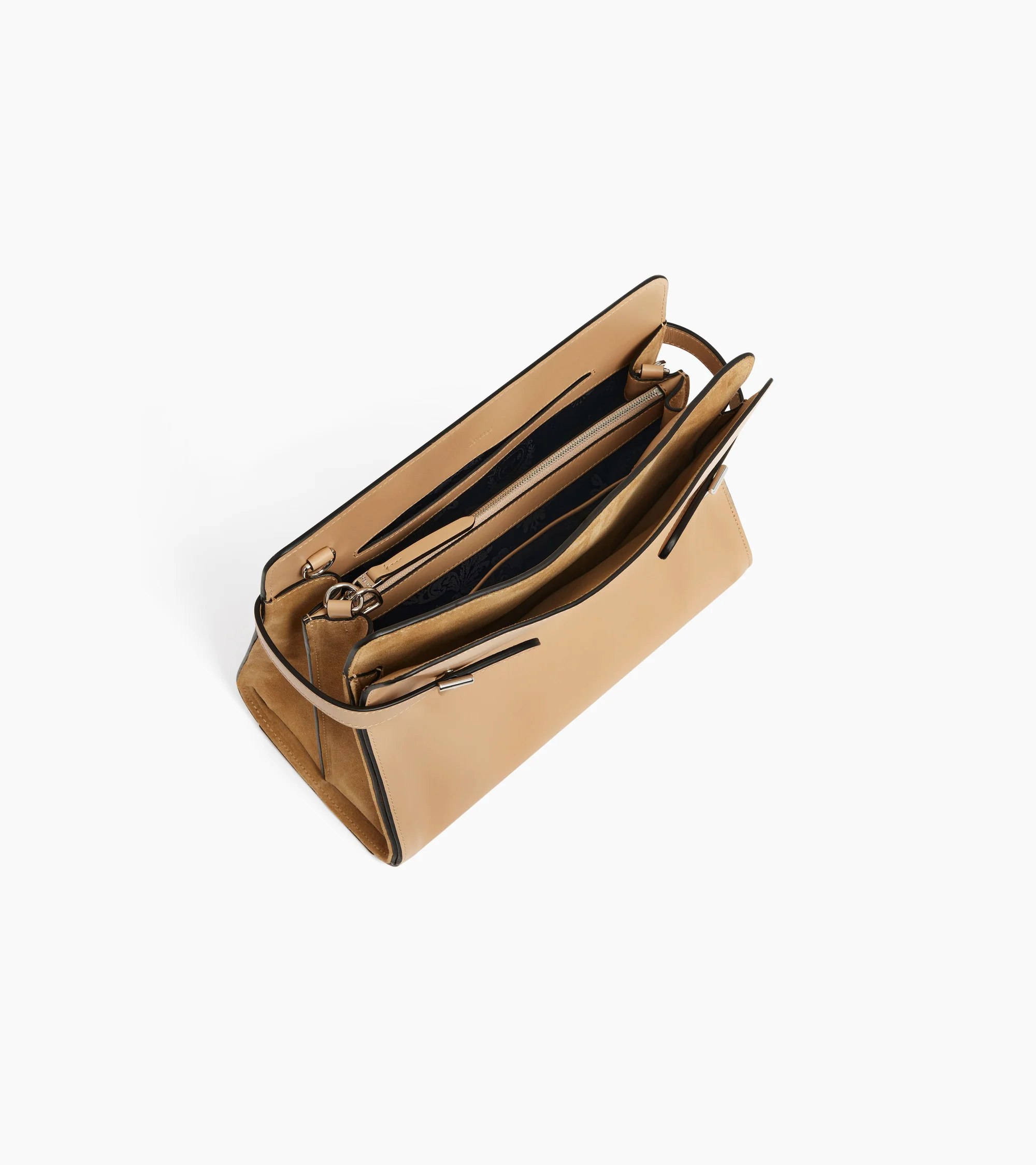 Emie large handbag in smooth leather and nubuck - Image 3