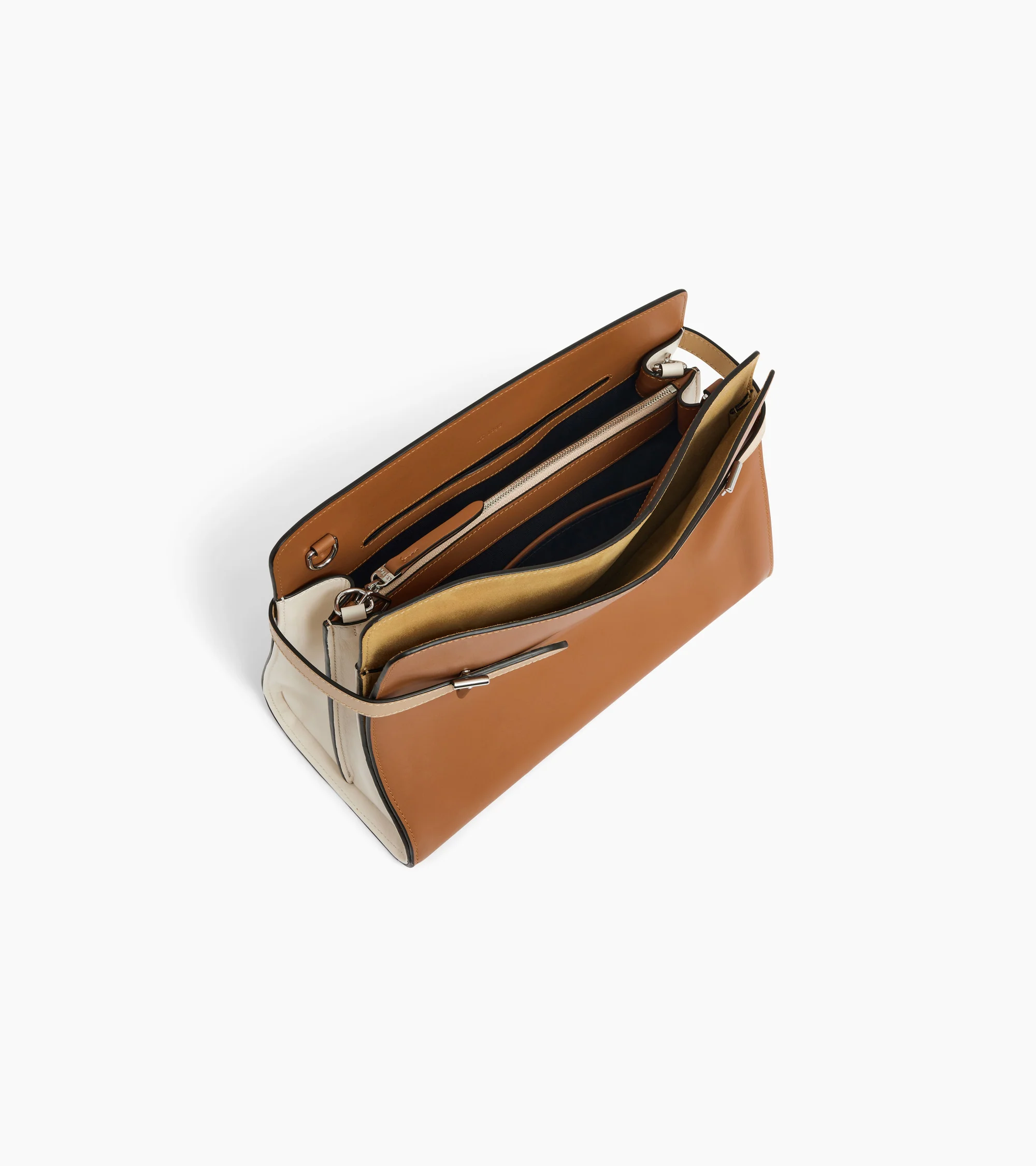 Emie large shoulder bag in smooth leather and nubuck - Image 3