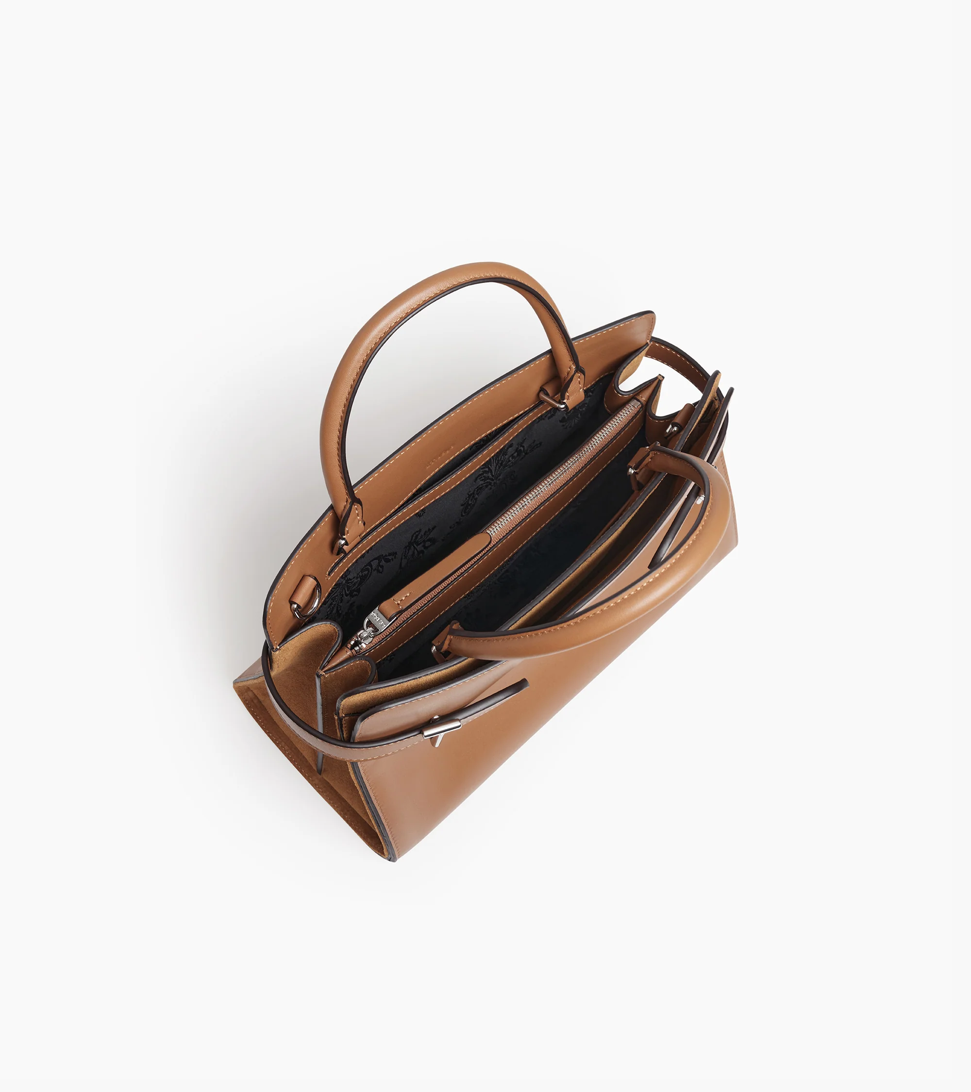 Emie medium handbag in smooth leather and nubuck - Image 3