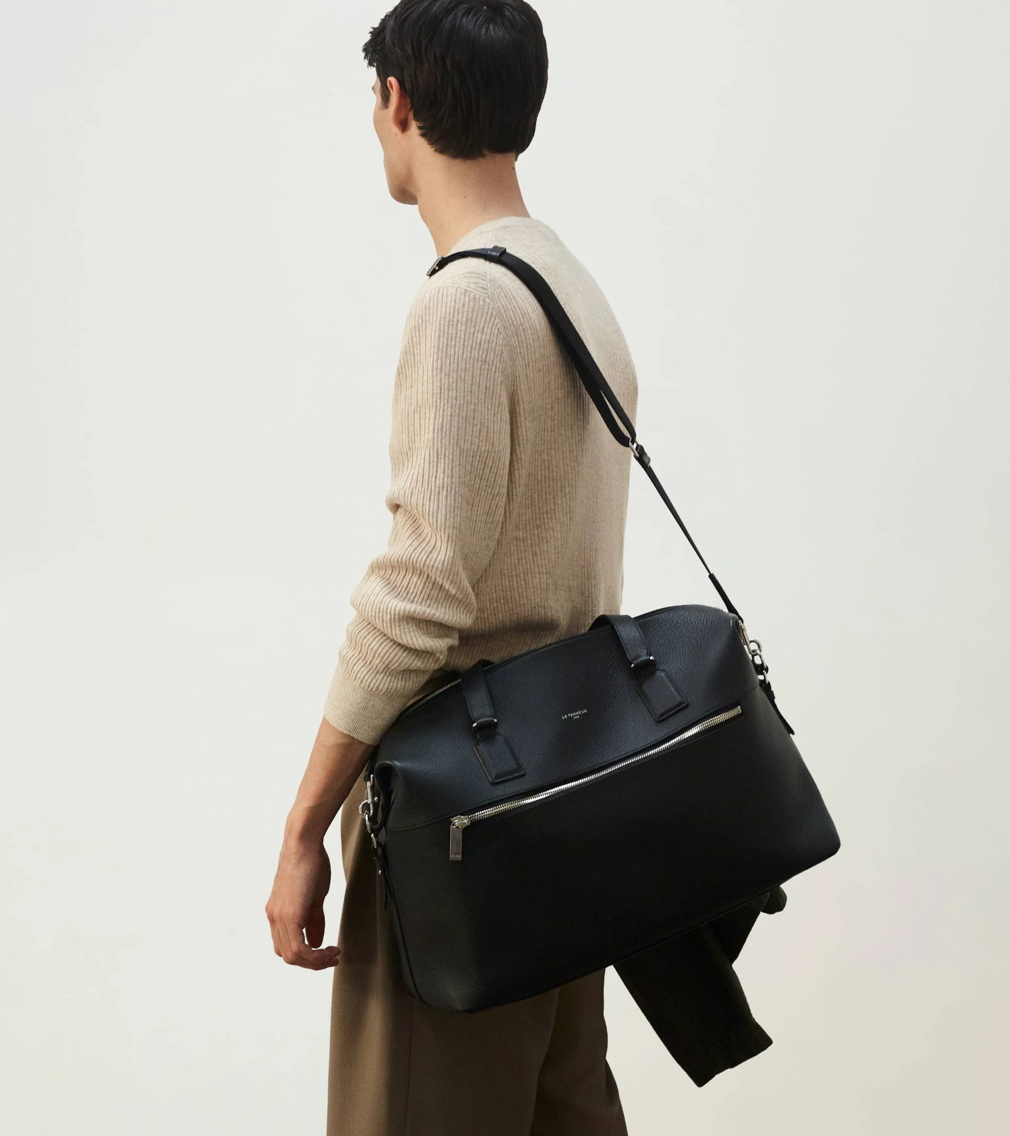 Emile 24h travel bag in grained leather - Image 6