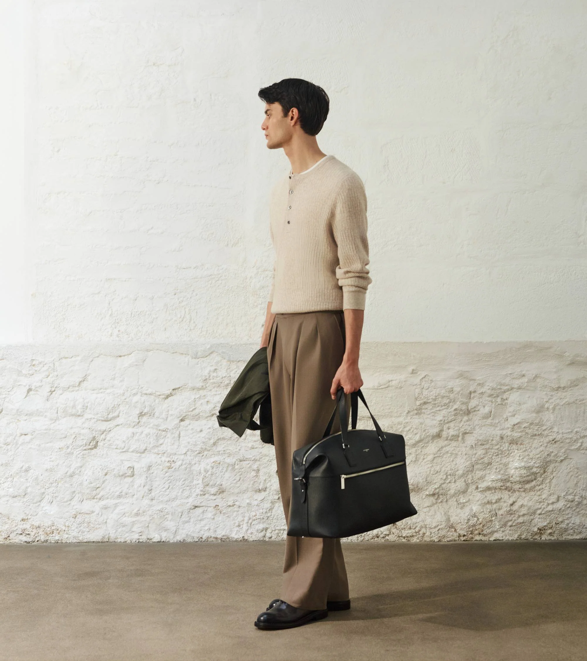 Emile 24h travel bag in grained leather - Image 7