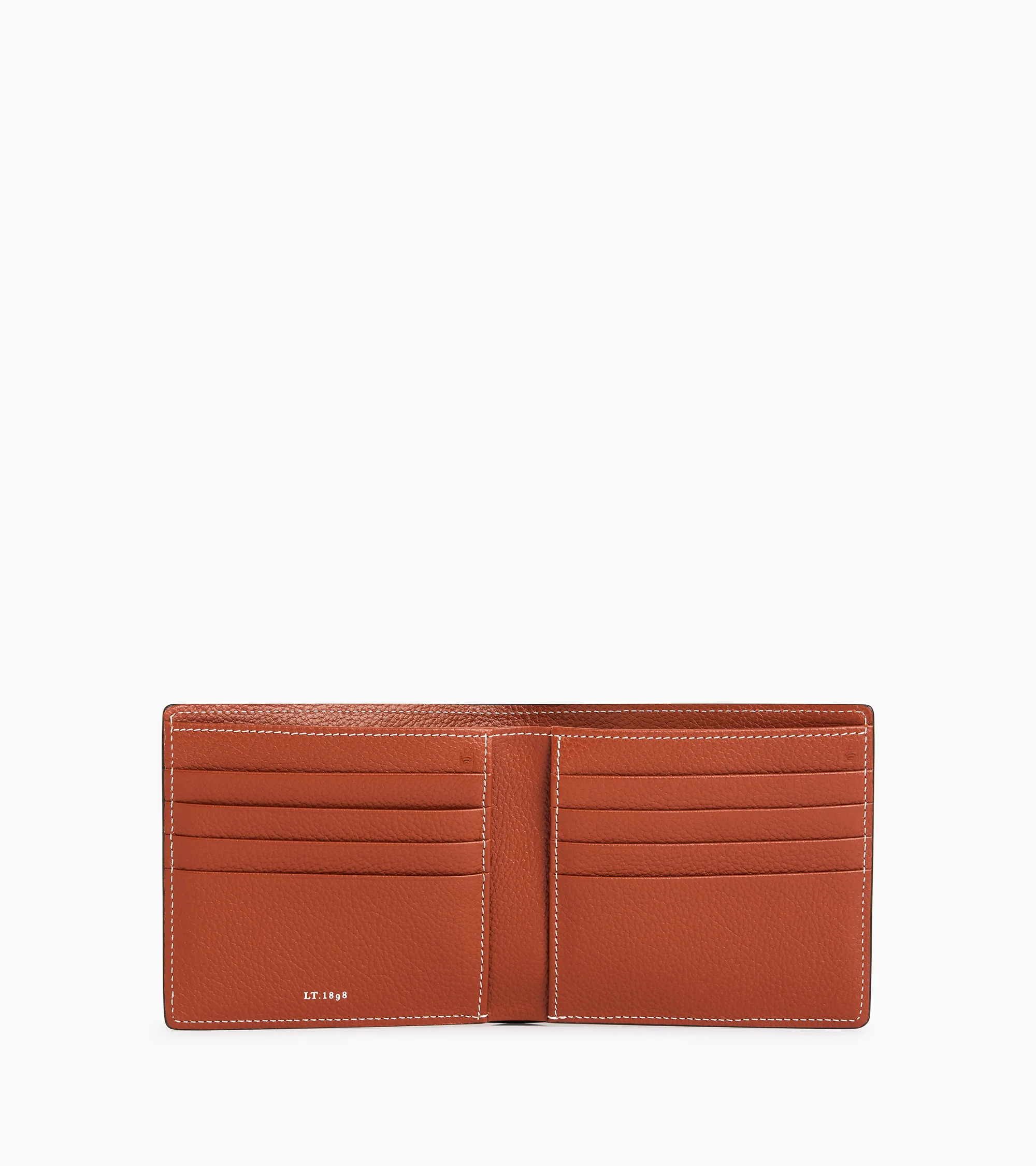Emile card case with bill pocket in grained leather - Image 2