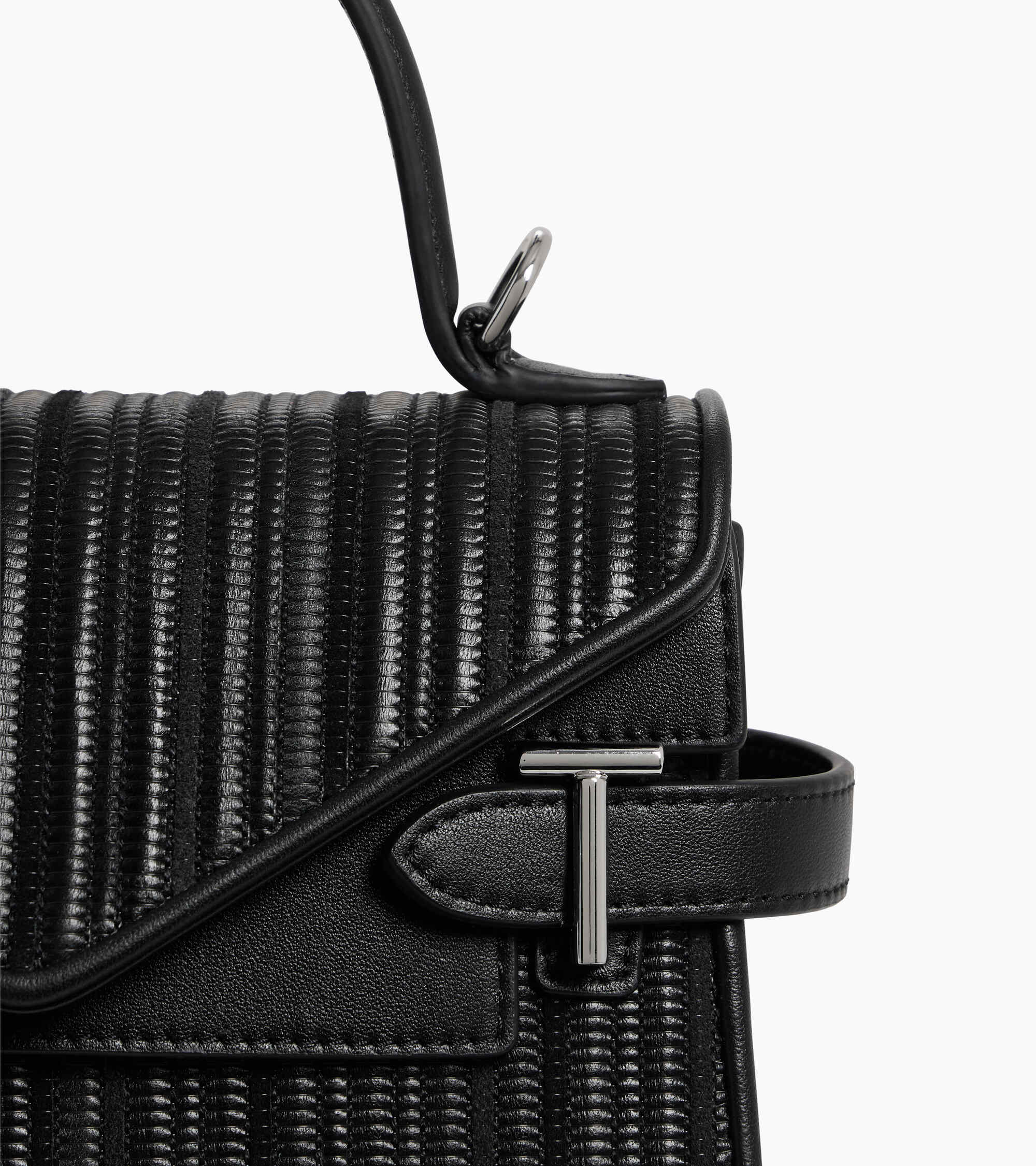 Emilie small handbag with double-flap in braided recycled leather - Image 3