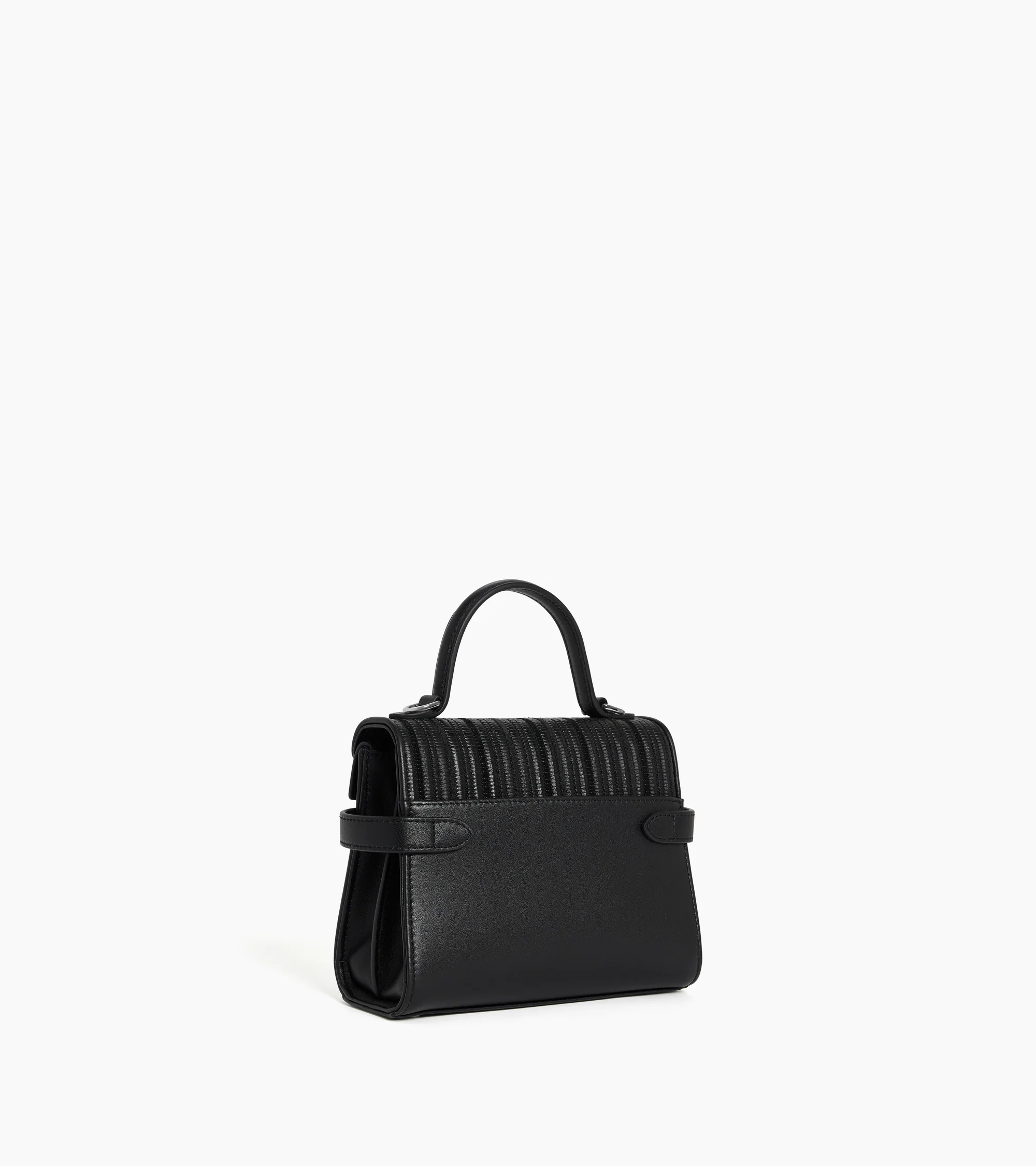 Emilie small handbag with double-flap in braided recycled leather - Image 6