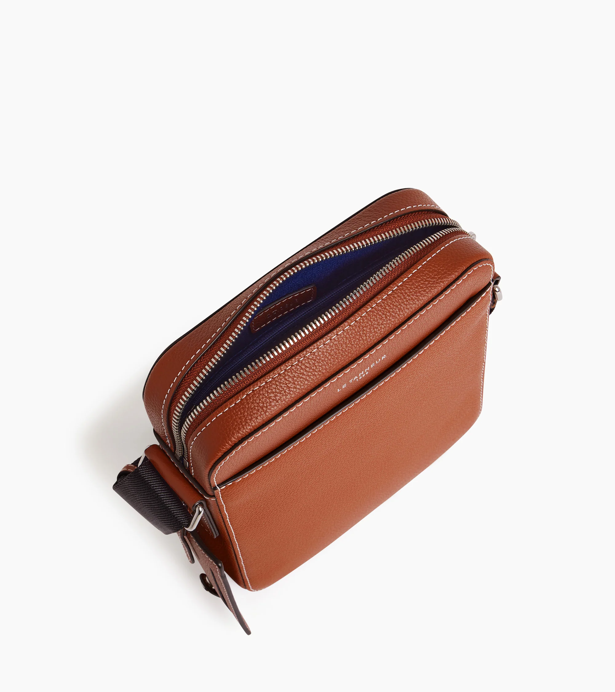 Emile small zipped satchel in grained leather - Image 3