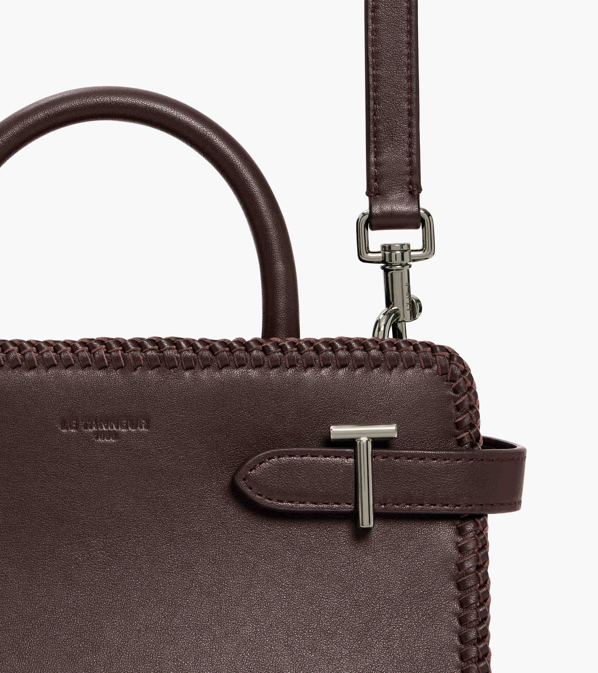 Emile small handbag with topstitching in smooth leather - Image 2