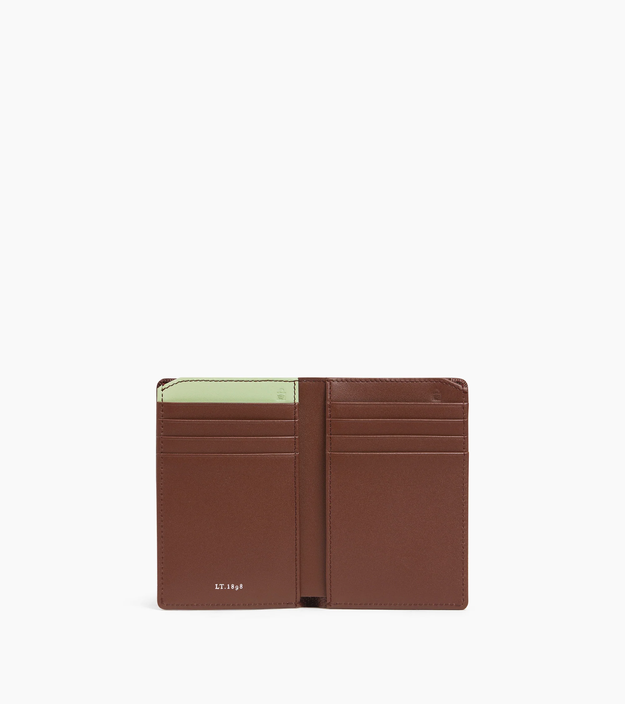 Emile vertical card holder in signature T leather - Image 3