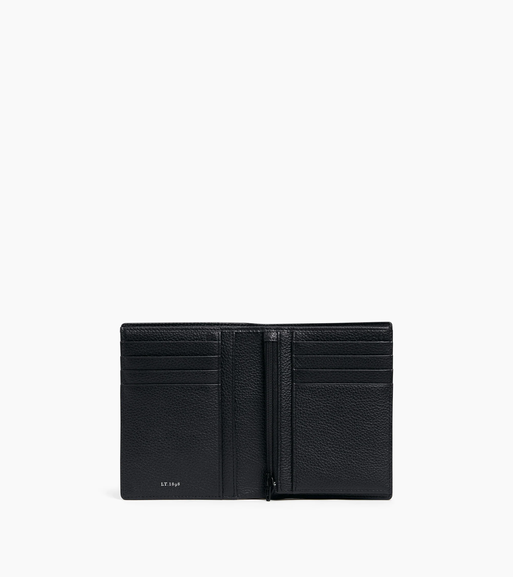 Emile zipped vertical wallet in grained leather - Image 3