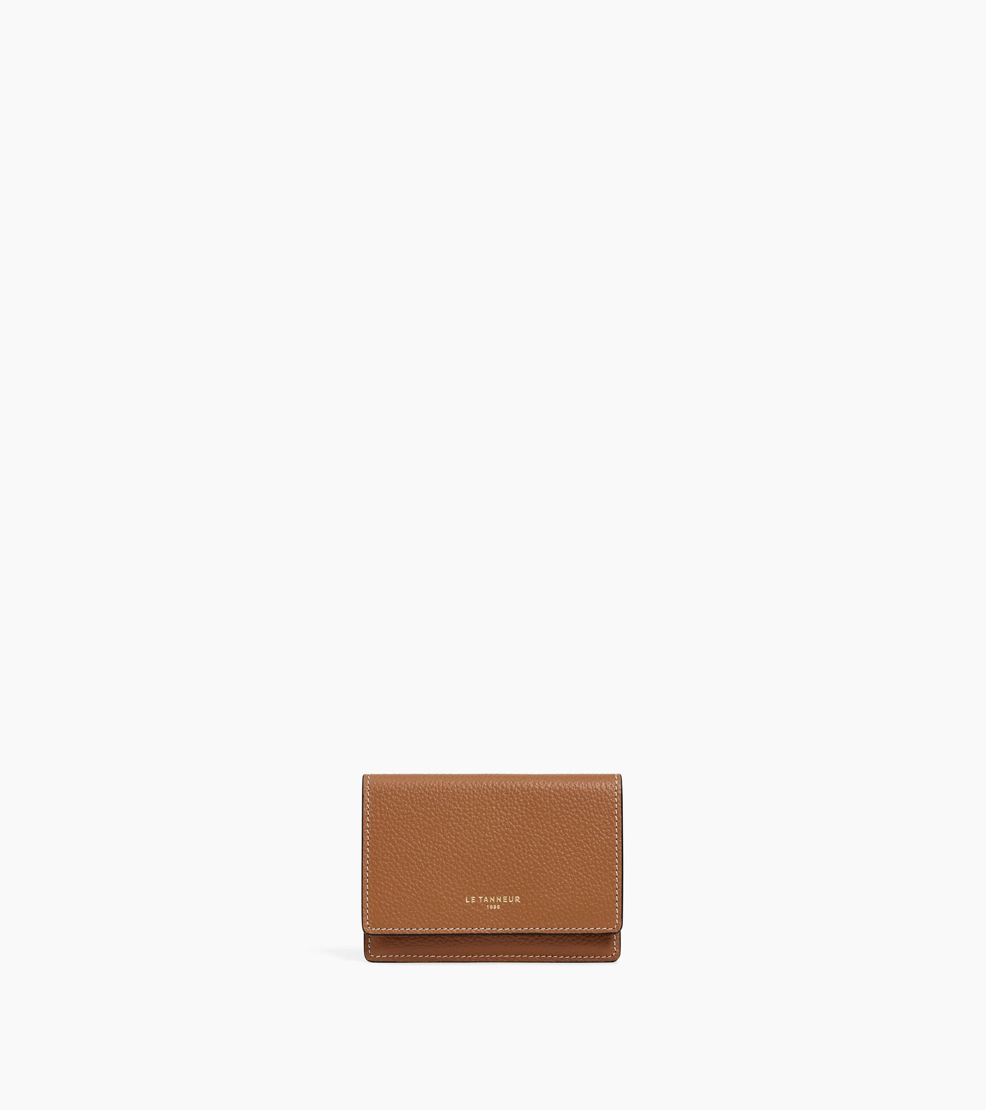Emilie card holder in grained leather with flap