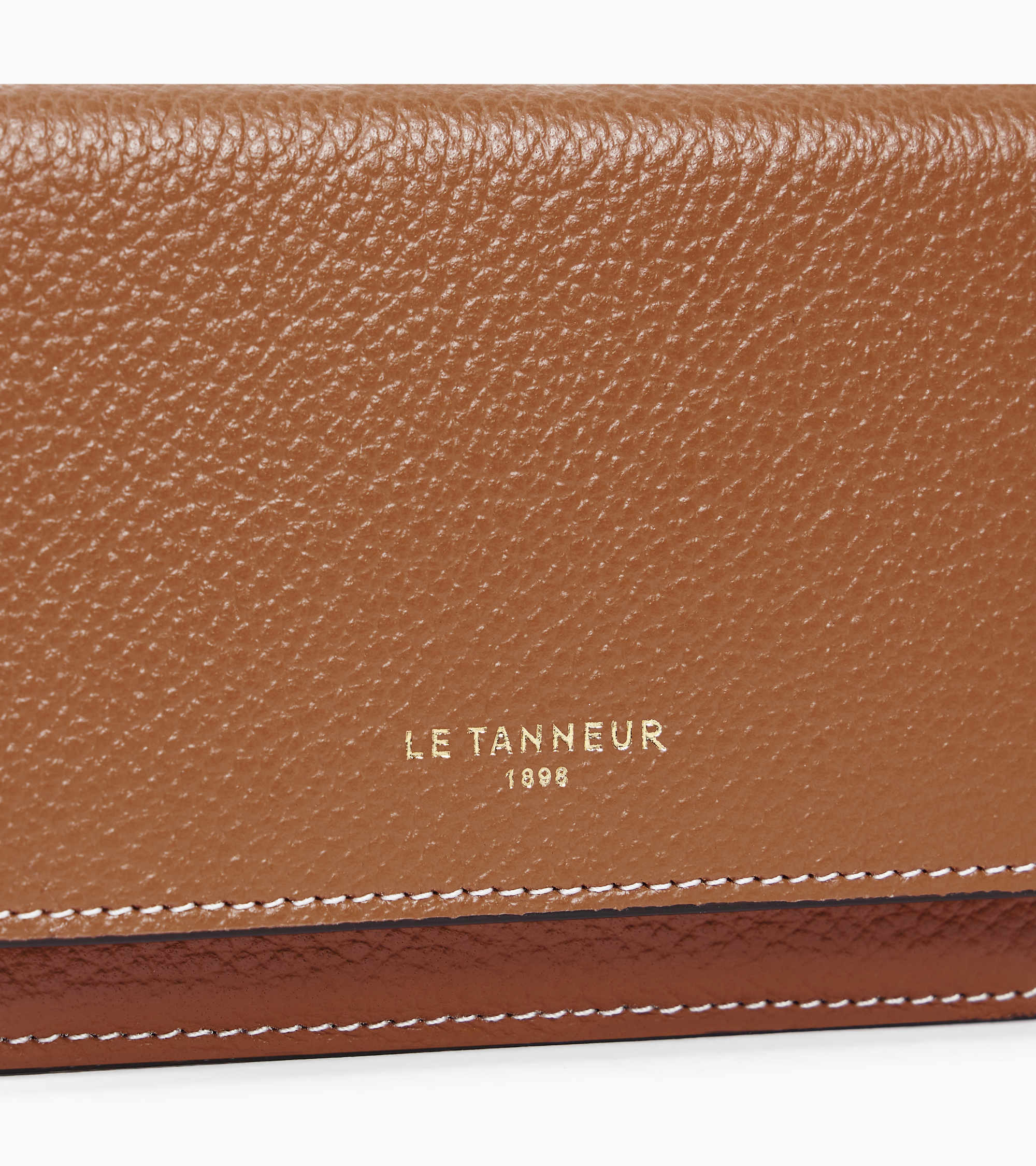 Emilie card holder in grained leather with flap - Image 2