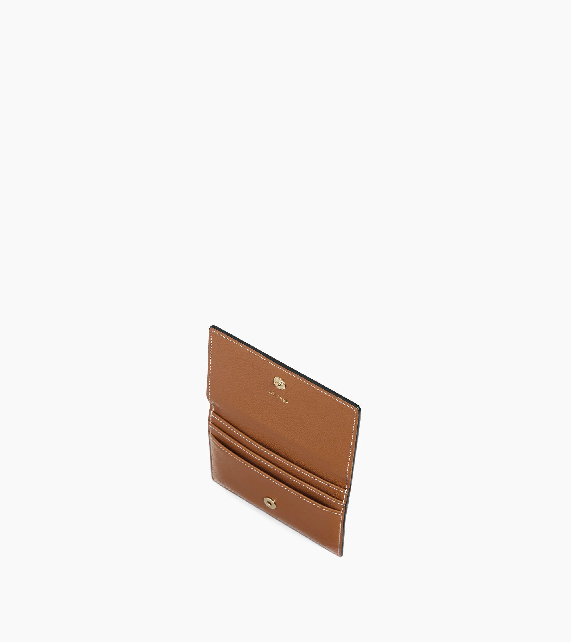 Emilie card holder in grained leather with flap - Image 3