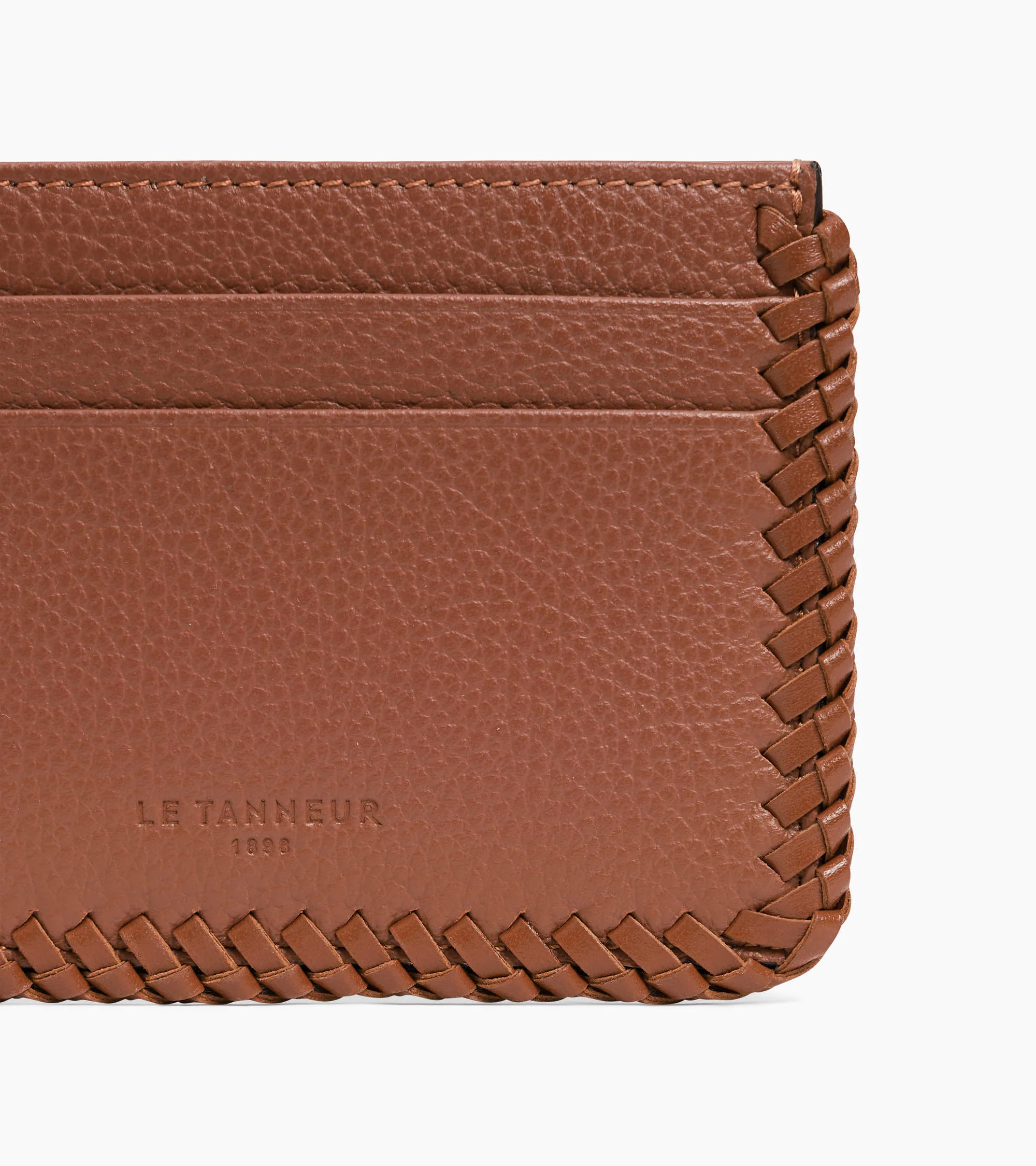 Emilie card holder in grained leather with topstitching - Image 2