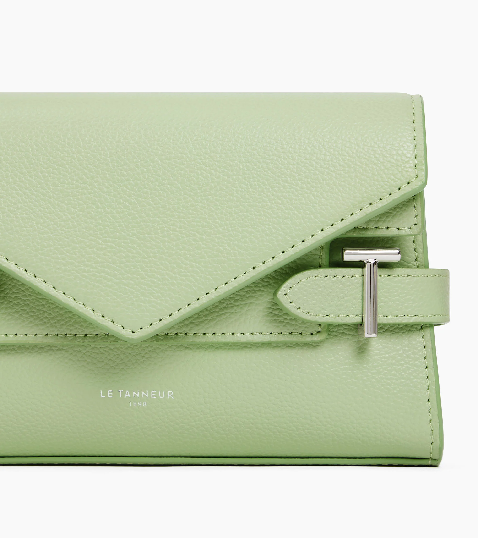 Emilie double flap small pouch in grained leather - Image 2