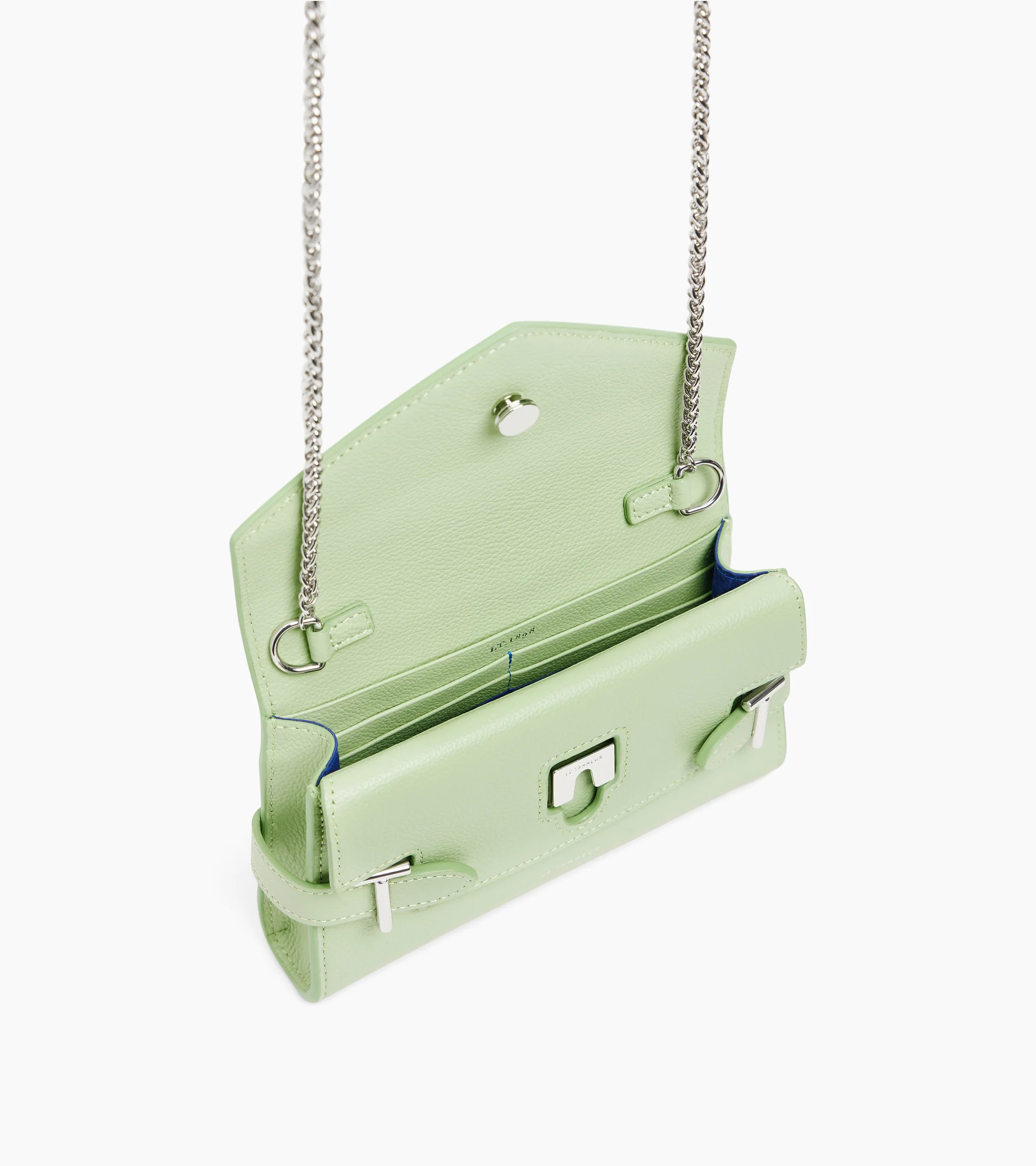 Emilie double flap small pouch in grained leather - Image 3