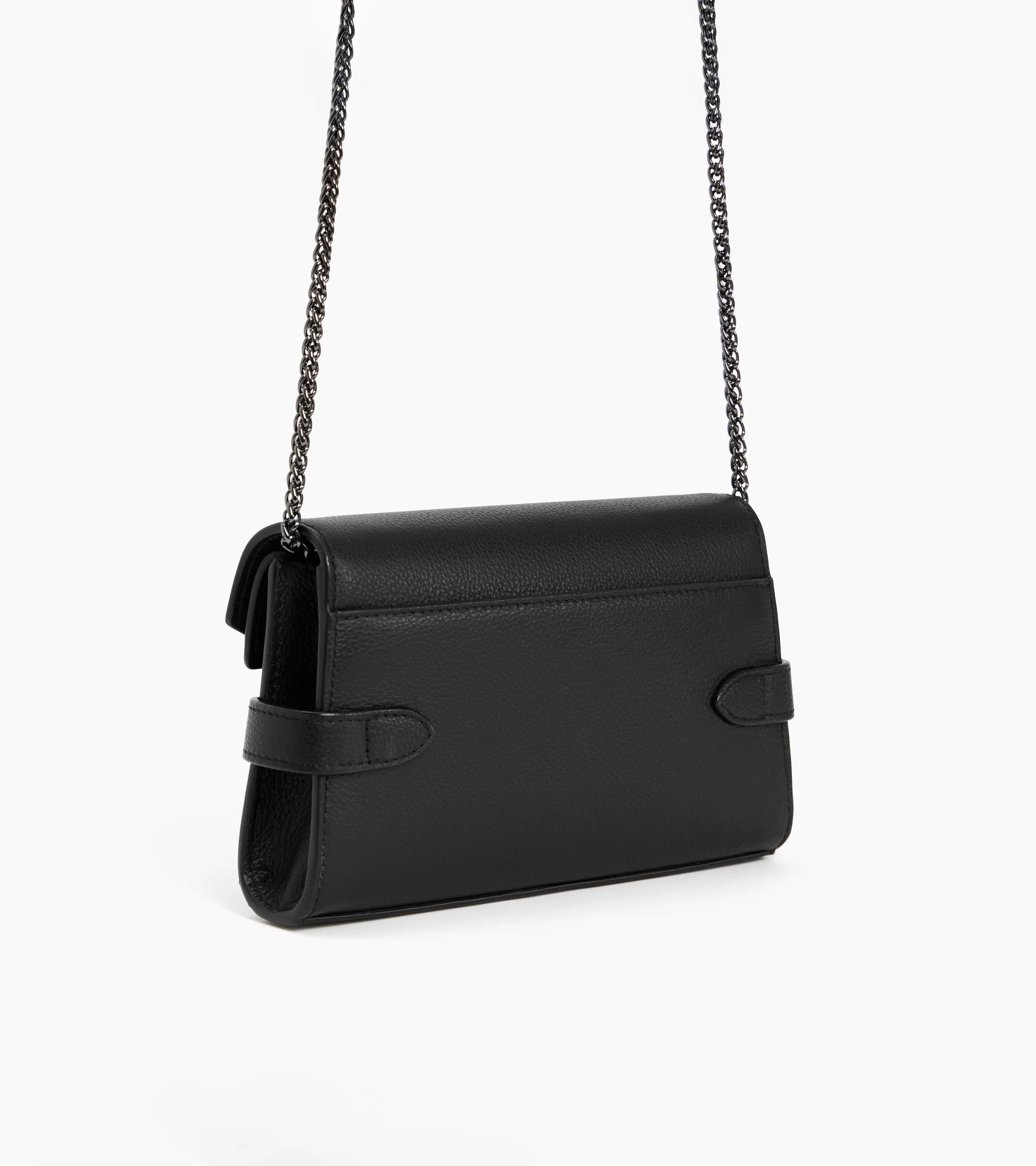 Emilie double flap small pouch in grained leather - Image 5