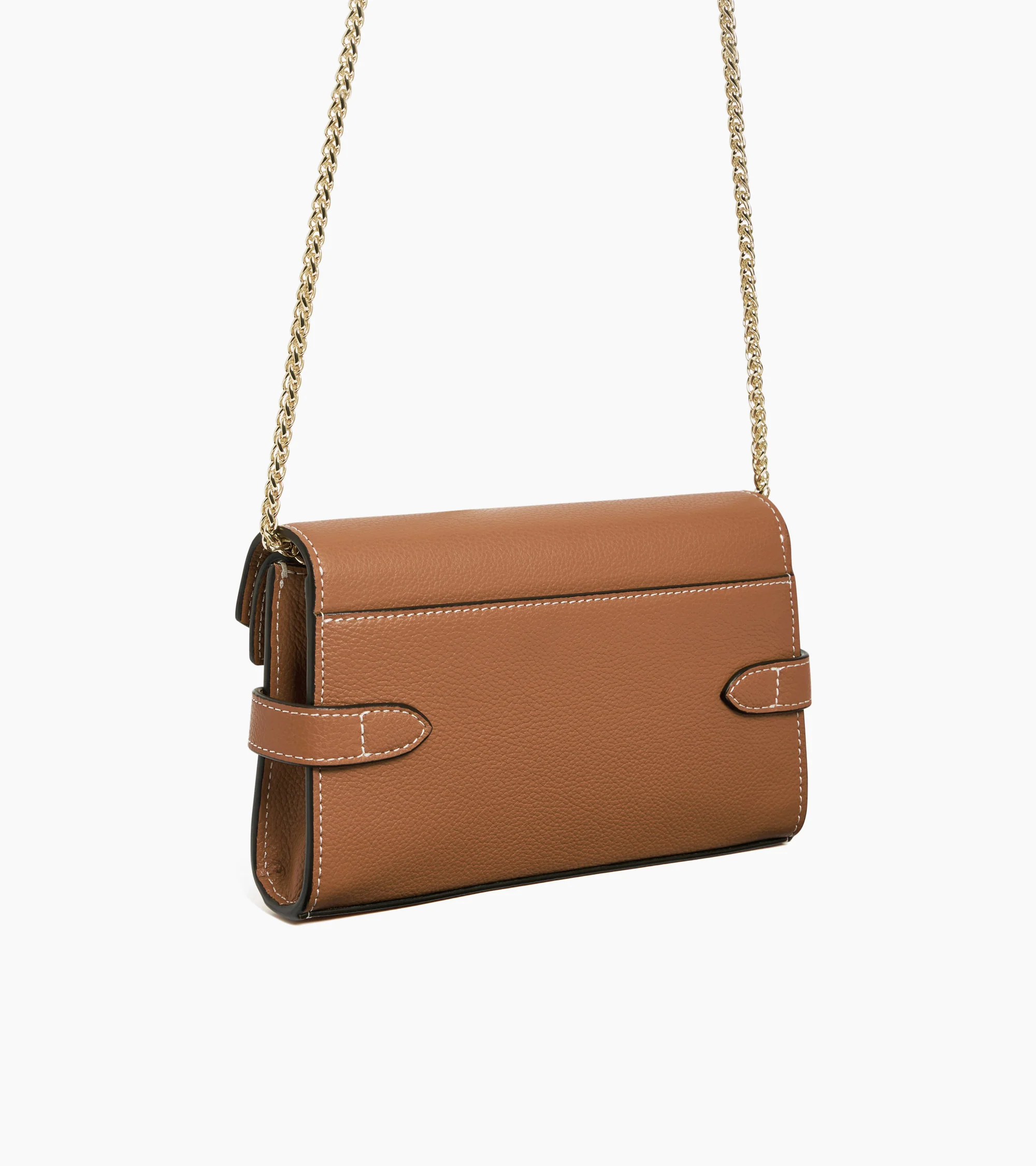 Emilie double flap small pouch in grained leather - Image 5