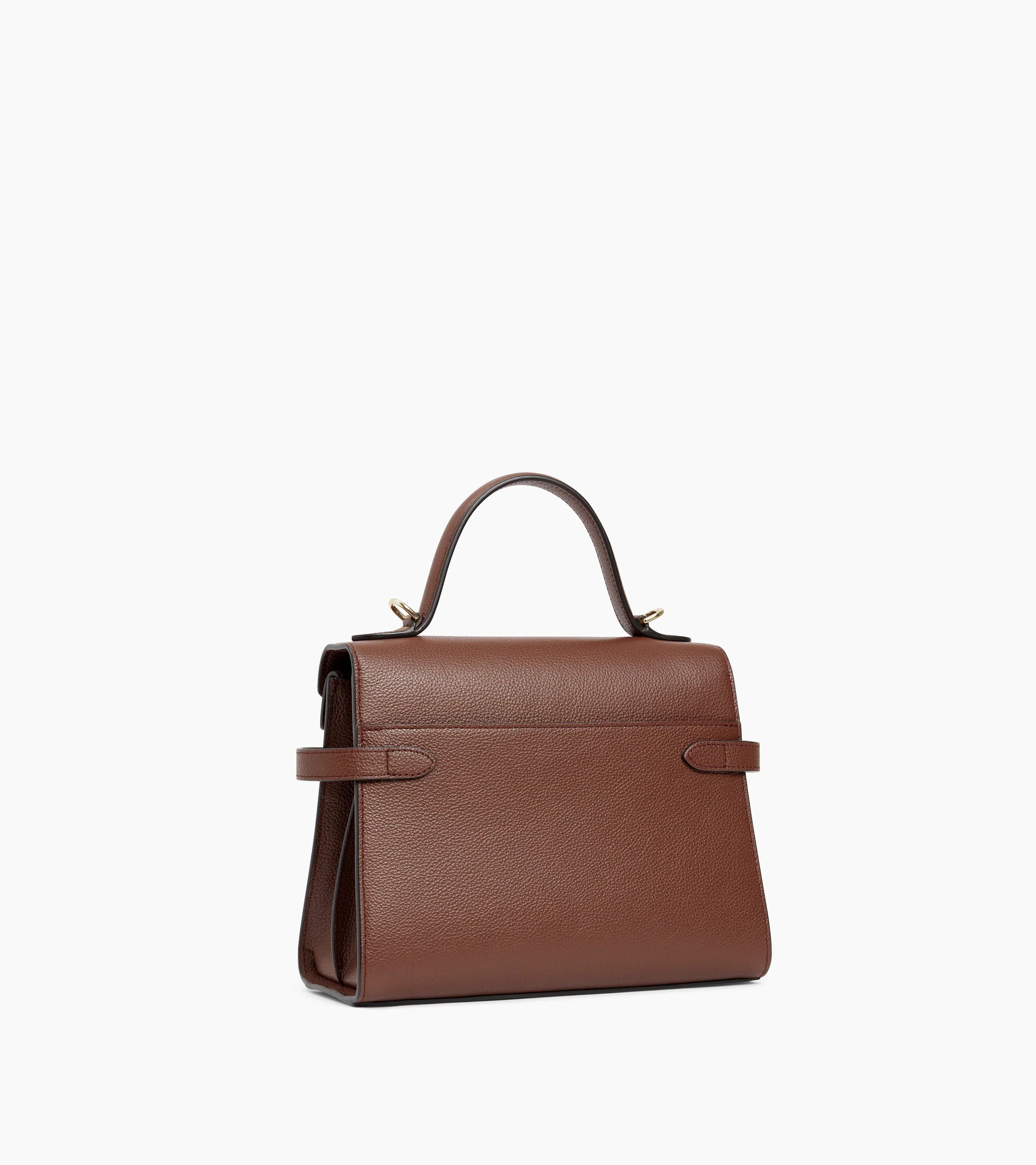 Emilie medium handbag with double flap in grained leather - Image 5