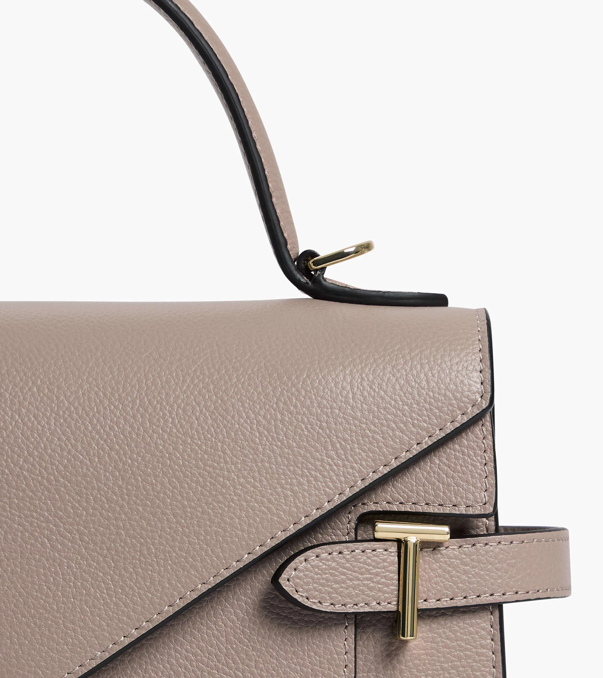 Emilie medium handbag with double flap in grained leather - Image 3
