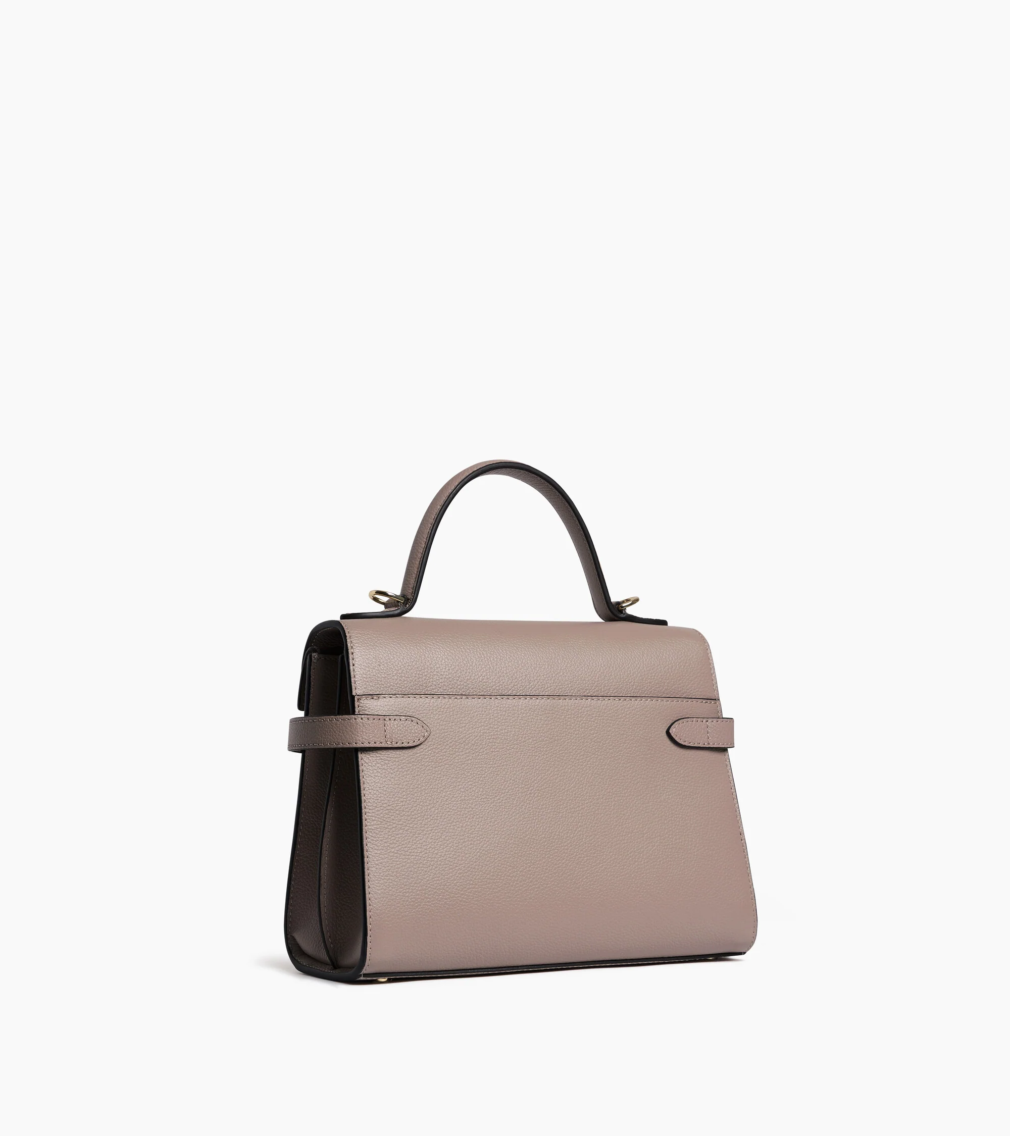 Emilie medium handbag with double flap in grained leather - Image 6