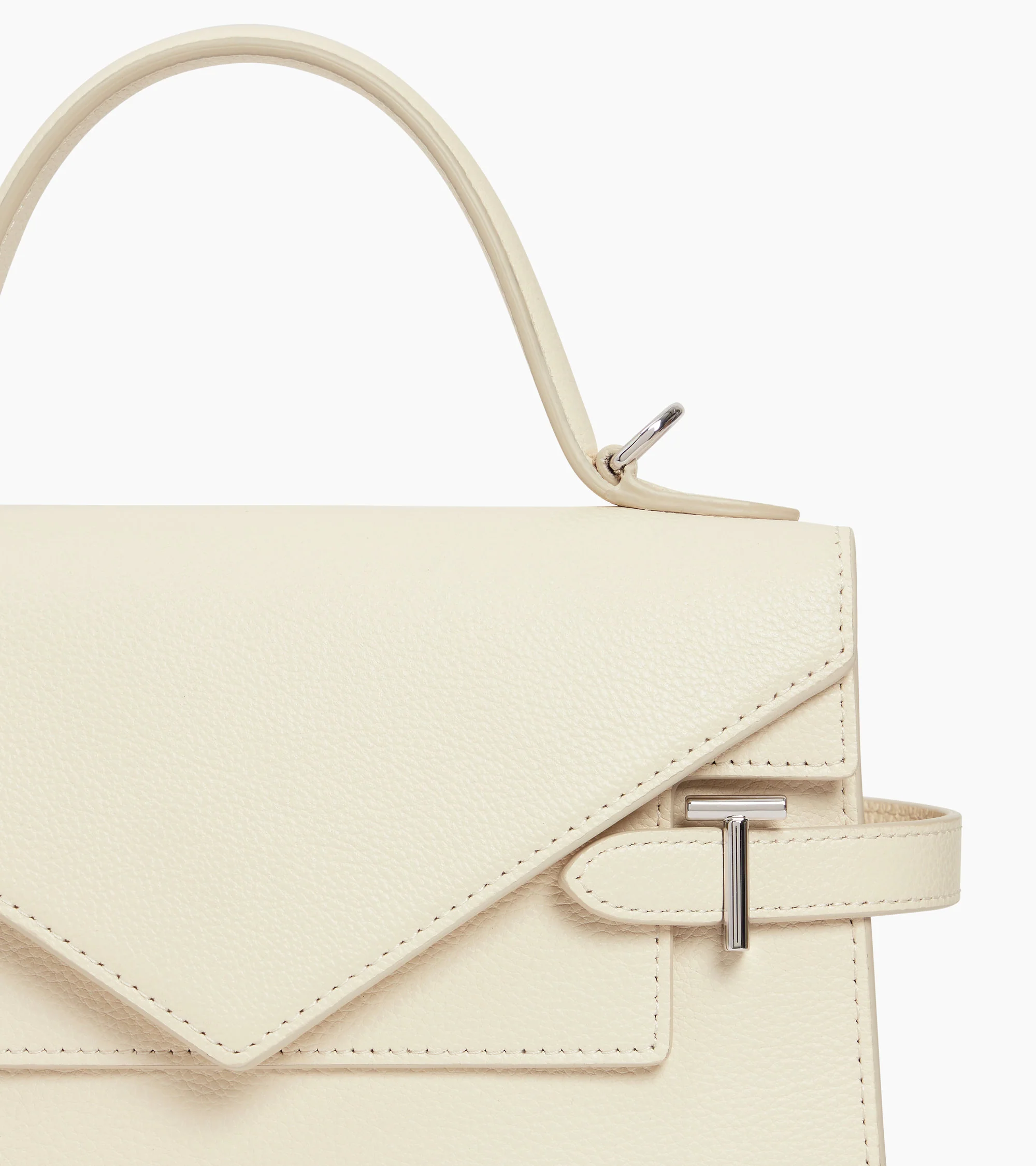 Emilie medium handbag with double flap in grained leather - Image 2