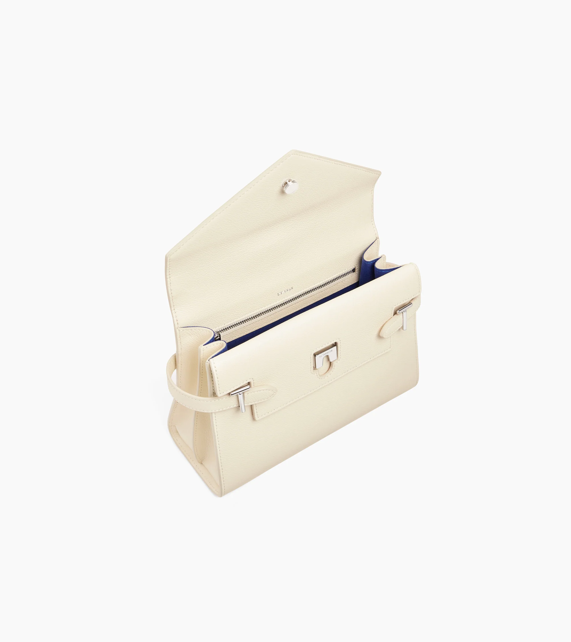 Emilie medium handbag with double flap in grained leather - Image 3
